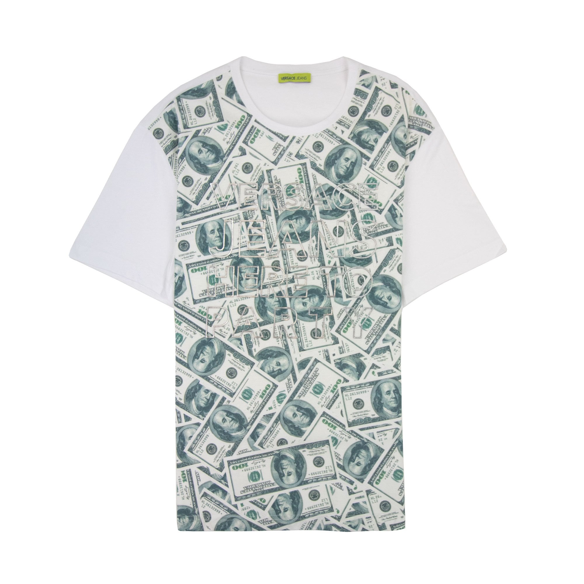 Versace Jeans Dollar Print Logo T Shirt White
