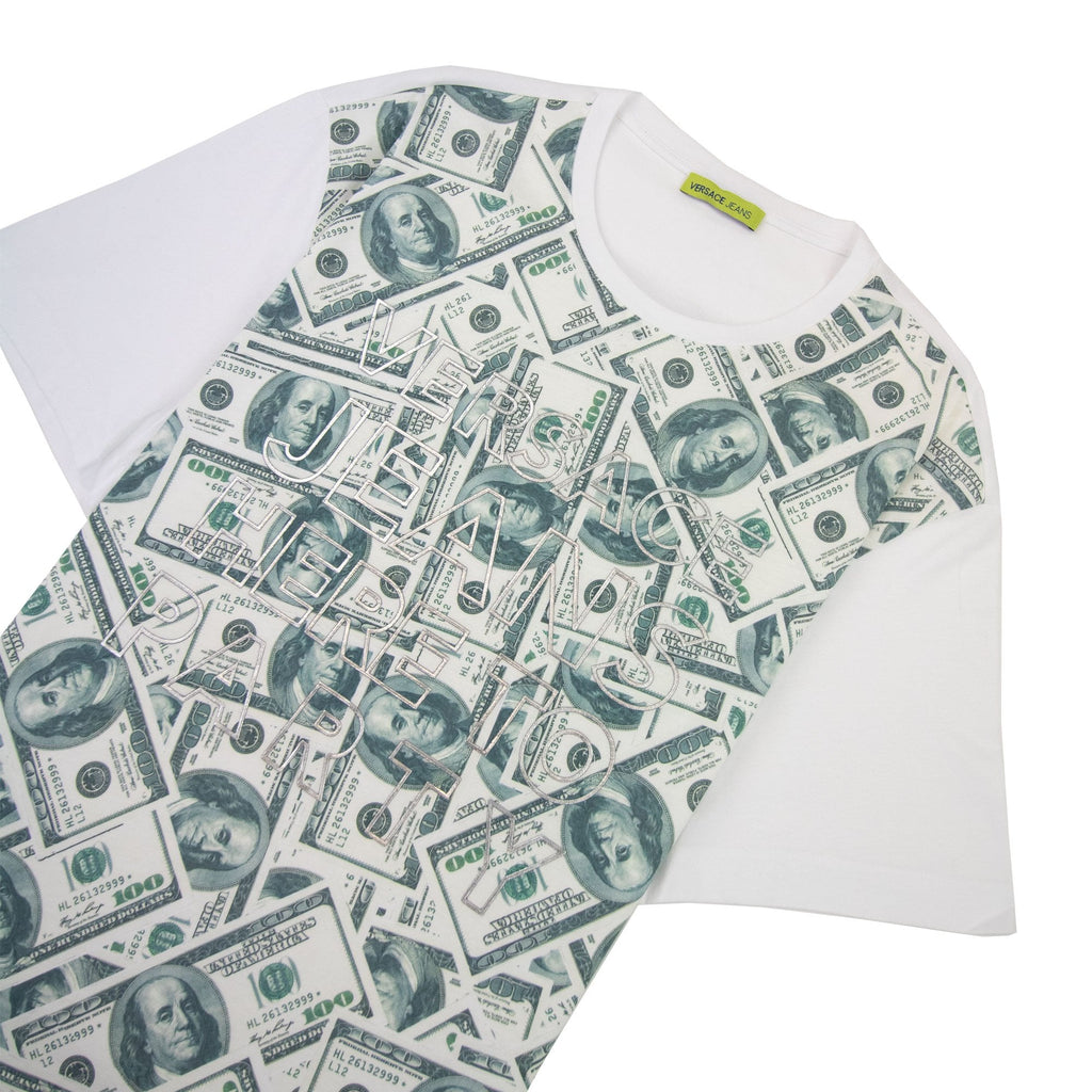 Versace Jeans Dollar Print Logo T Shirt White