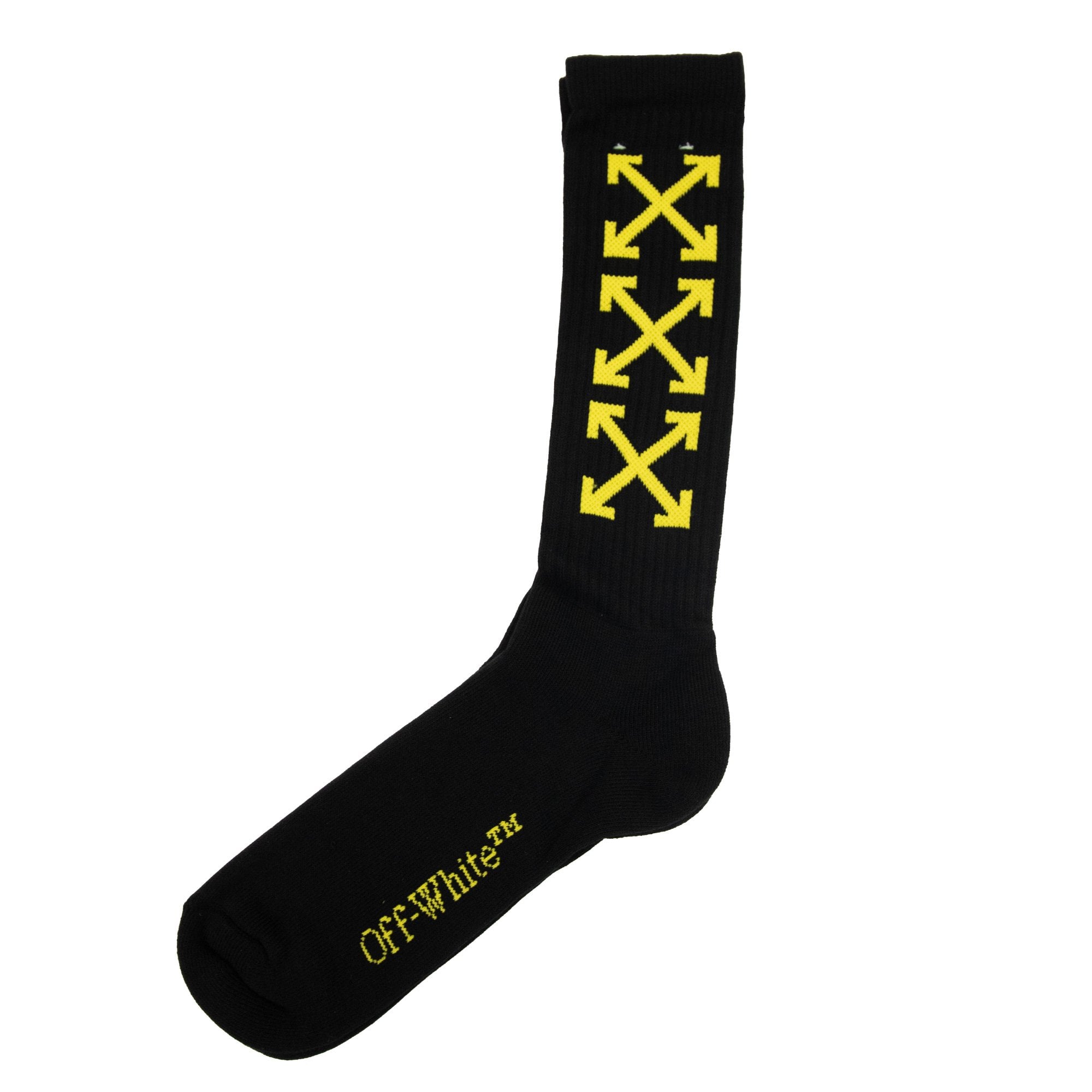 Off White Off-white Arrow Medium Bookish Socks Black/yellow