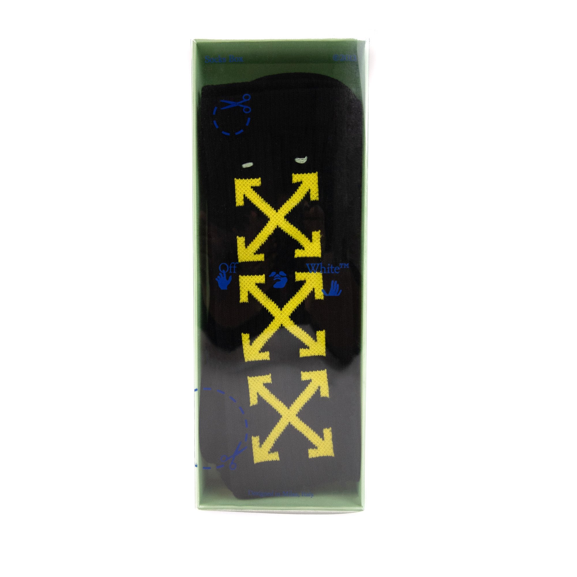 Off White Off-white Arrow Medium Bookish Socks Black/yellow