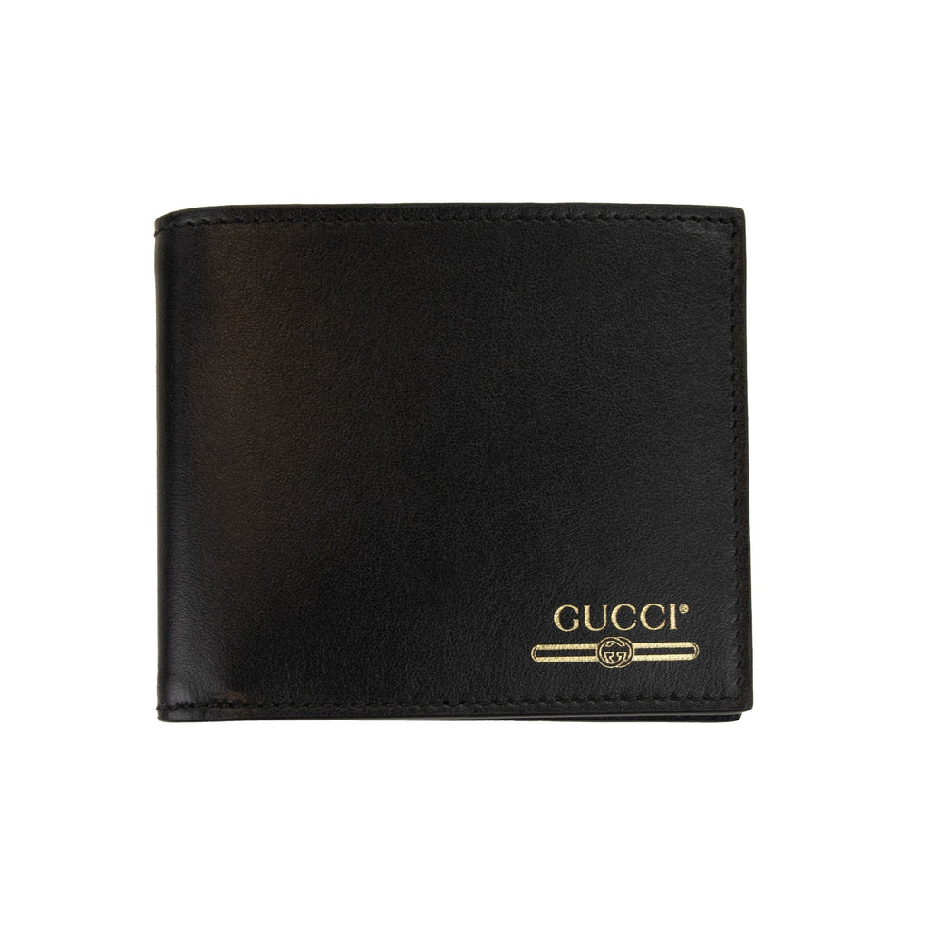 Gucci Logo Printed Leather Wallet Black