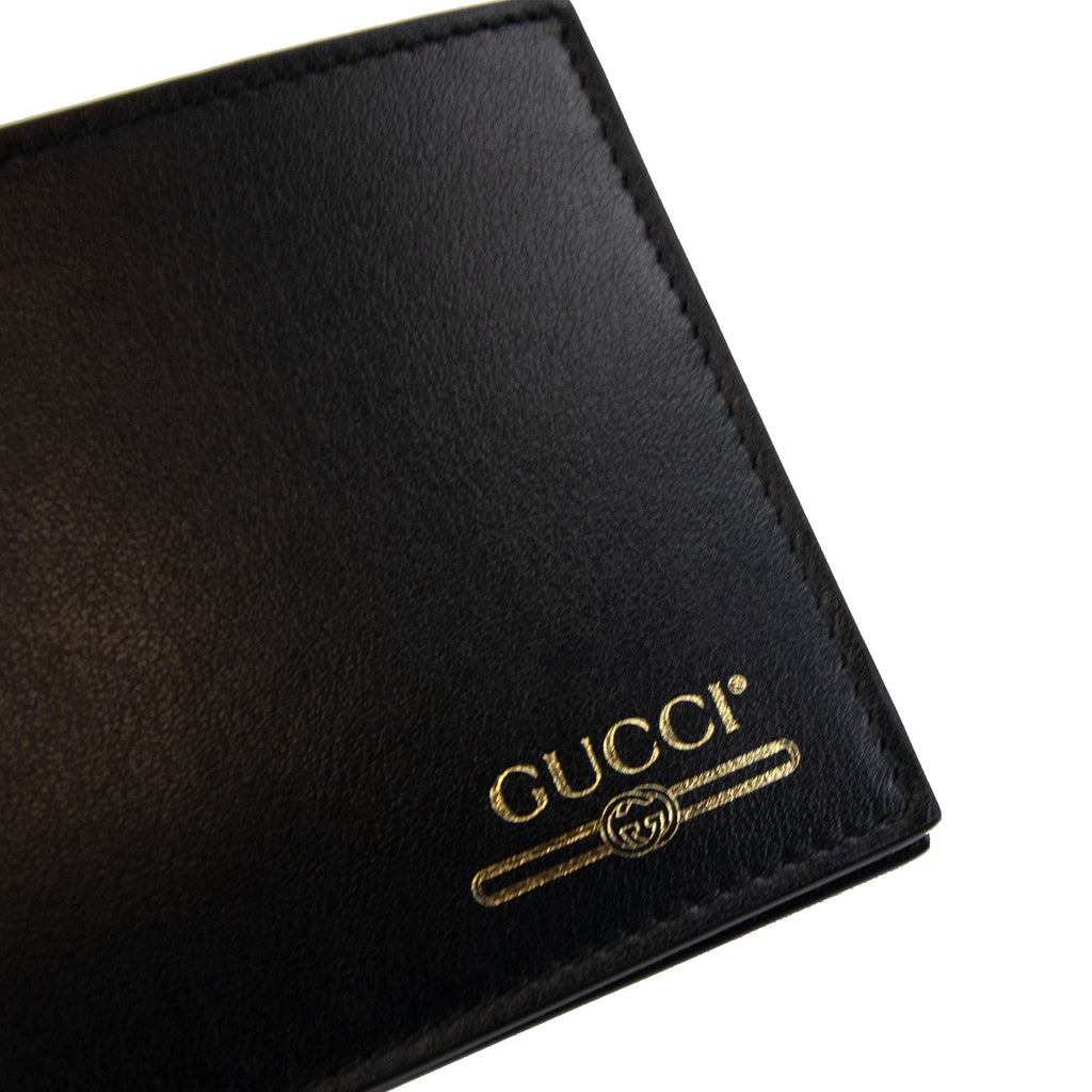 Gucci Logo Printed Leather Wallet Black