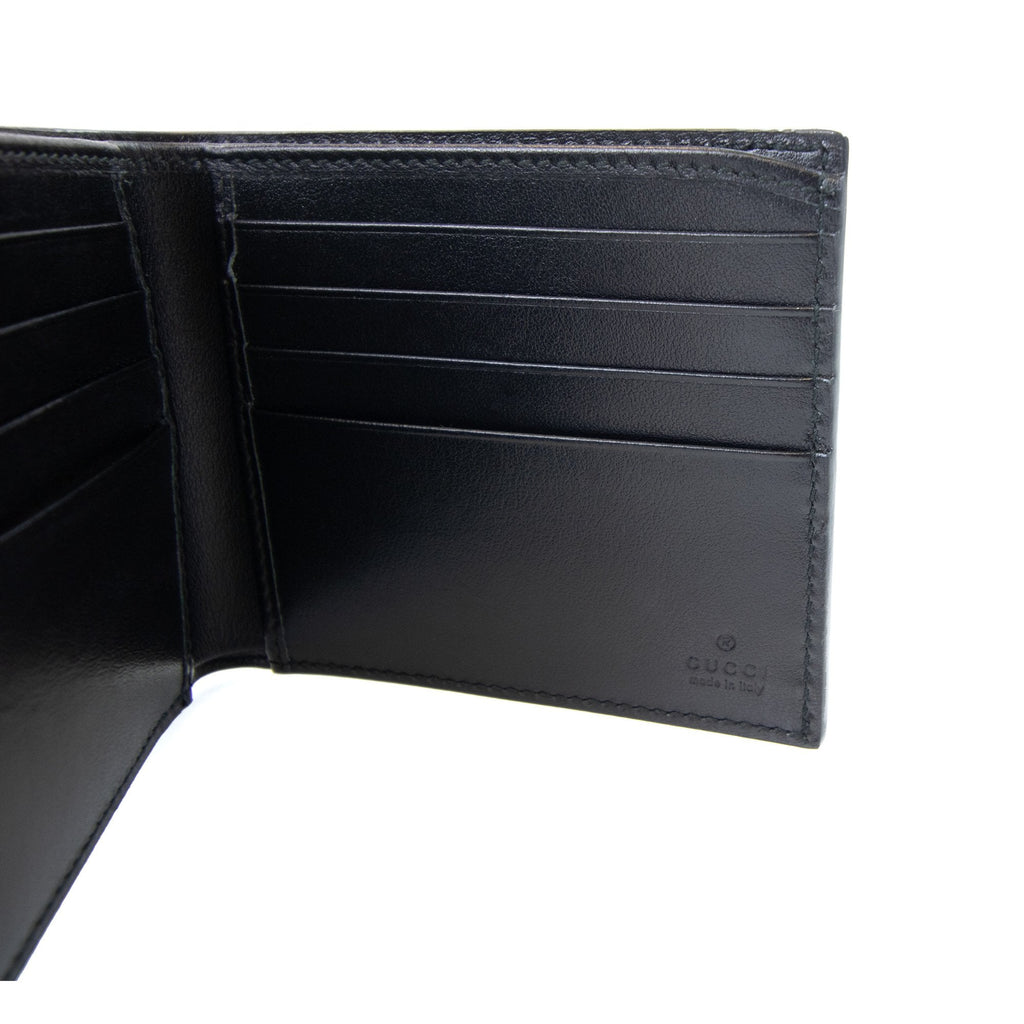 Gucci Logo Printed Leather Wallet Black