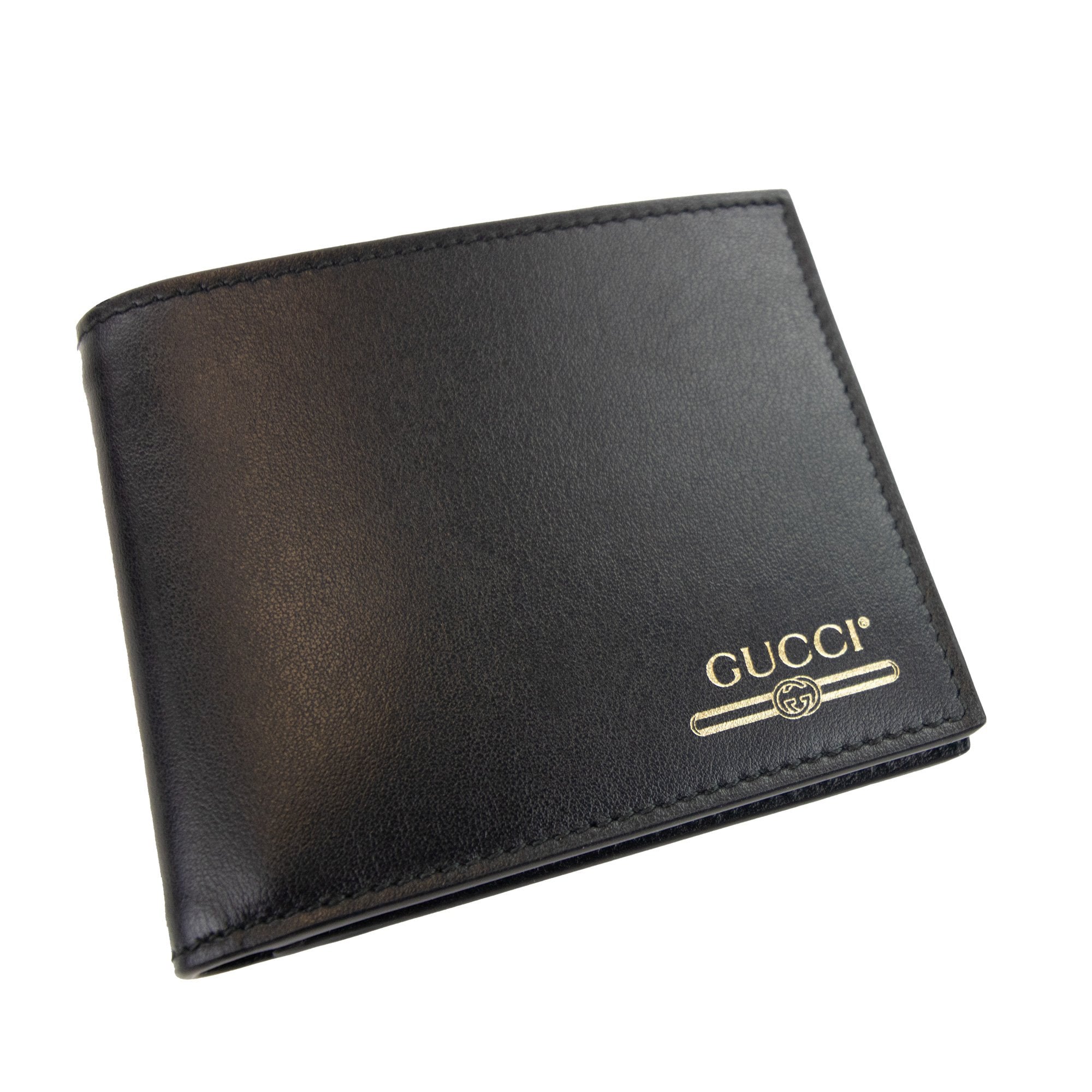 Gucci Logo Printed Leather Wallet Black