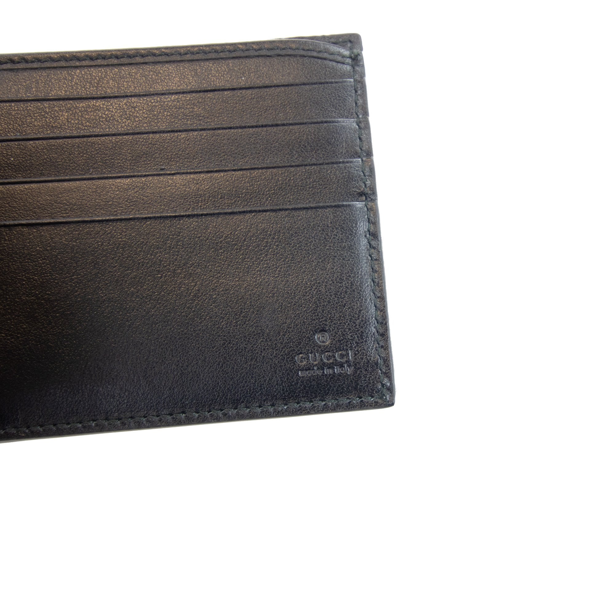 Gucci Gg Monogram Money Clip Card Holder Black