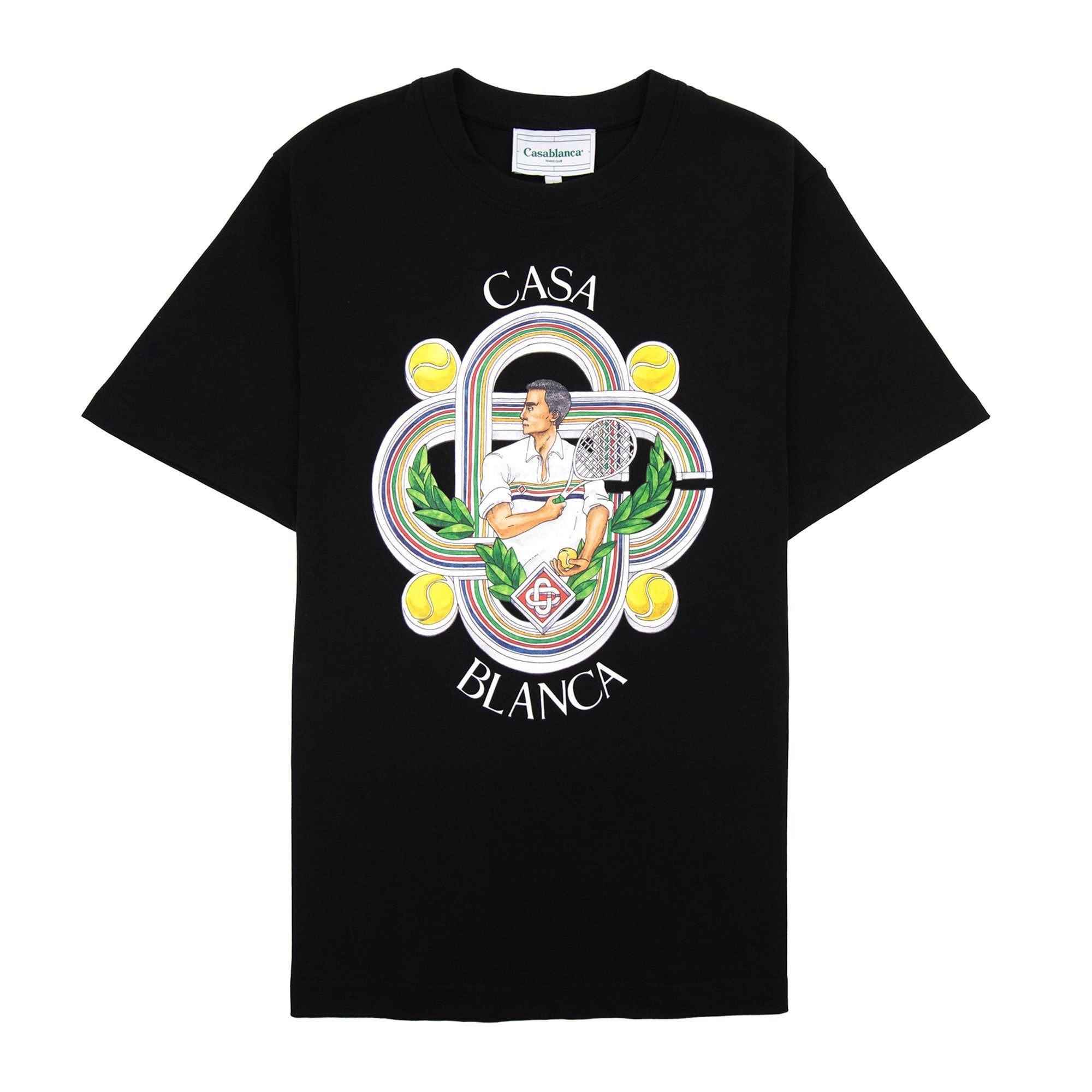 Casablanca Le Joueur Organic Cotton-jersey T-shirt Black