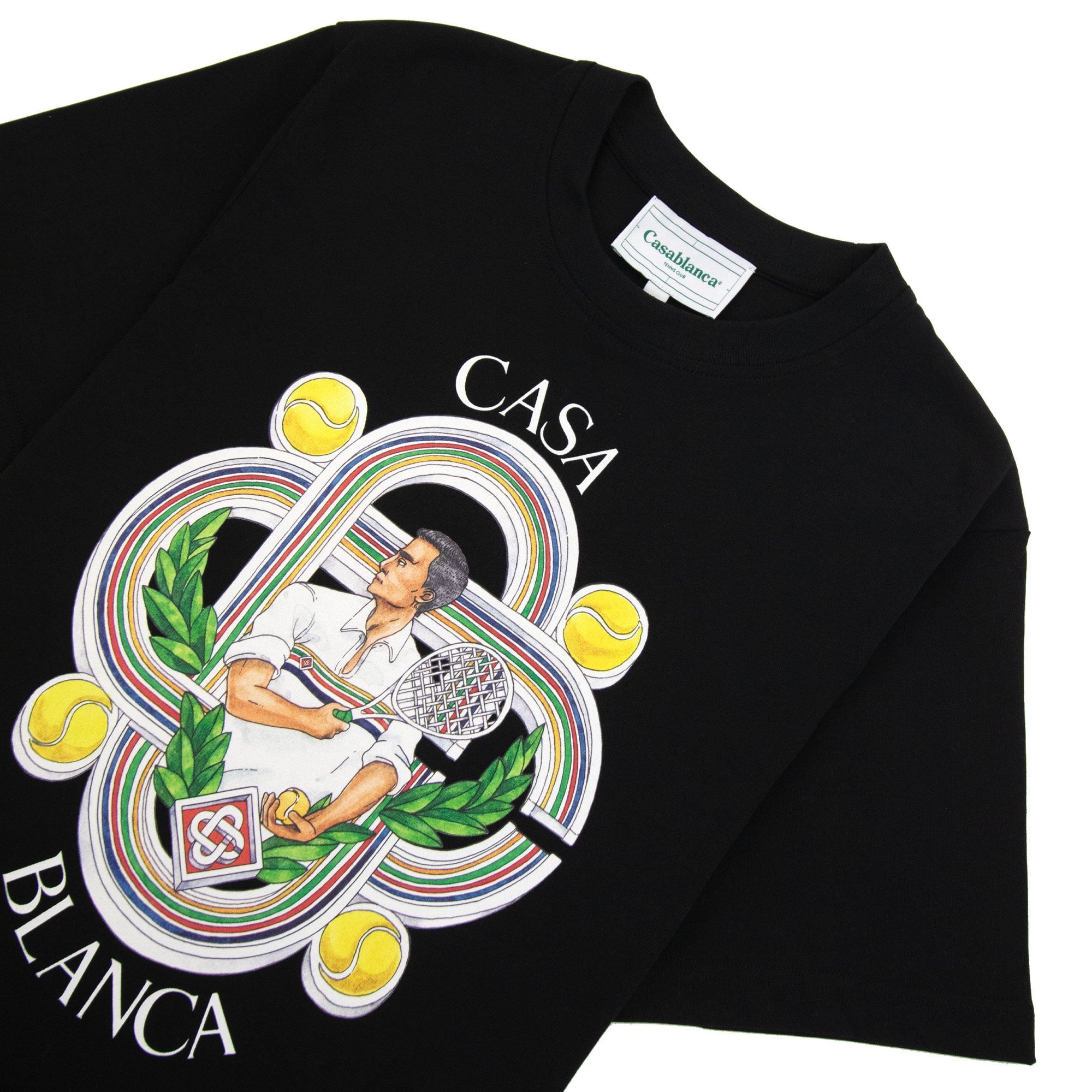 Casablanca Le Joueur Organic Cotton-jersey T-shirt Black