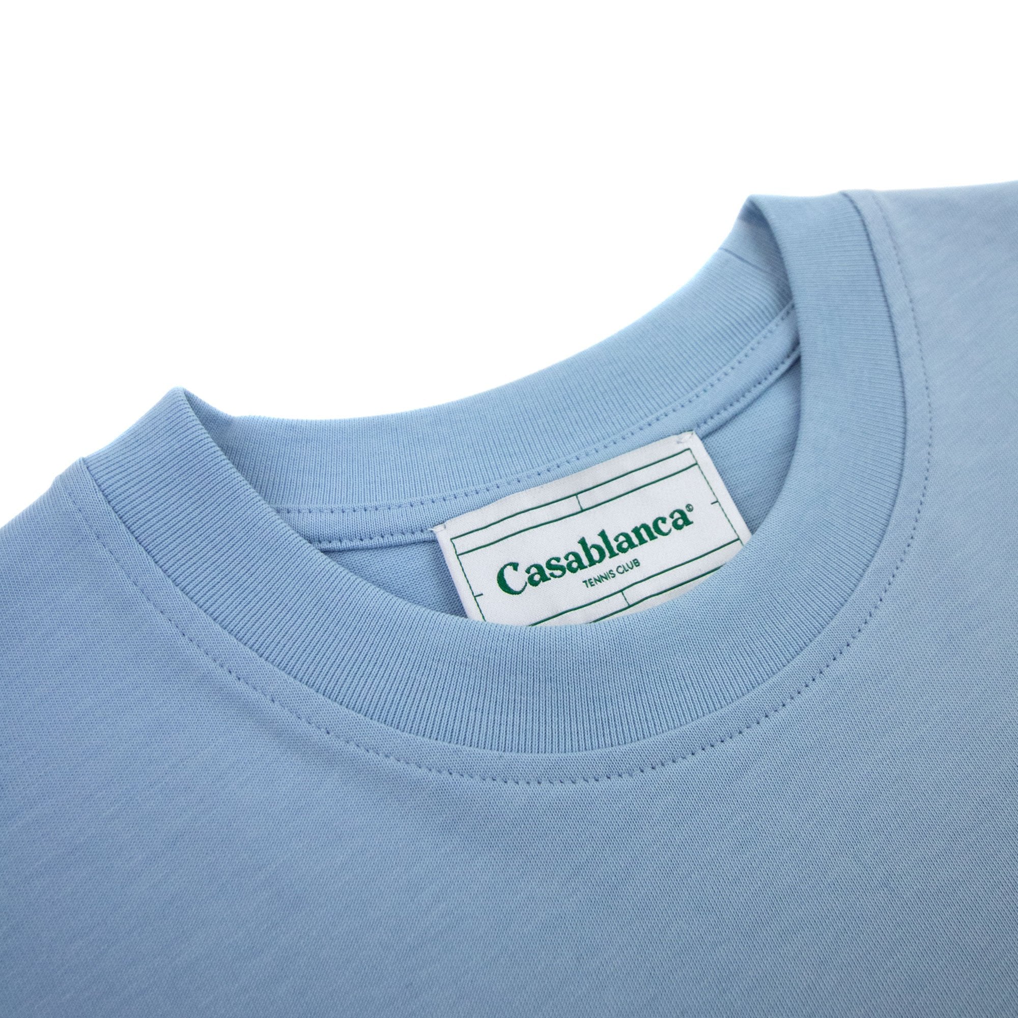 Casablanca Tennis Club Pastelle Printed T Shirt Light Blue
