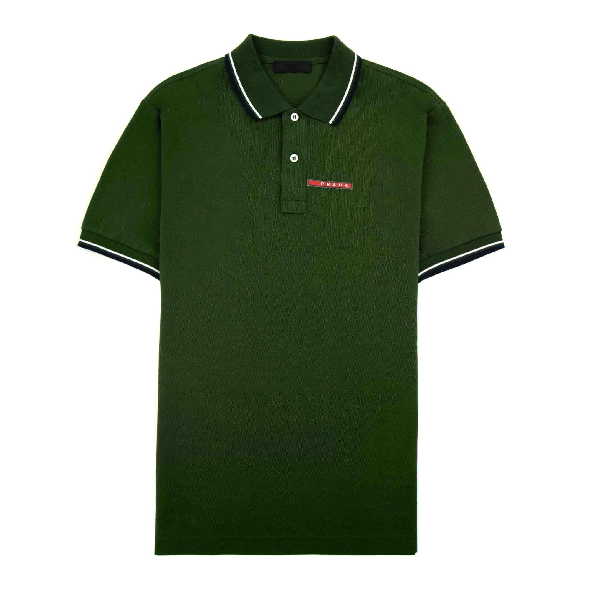 Prada Piquet Short Sleeve Polo Dark Green | ONU – Onu