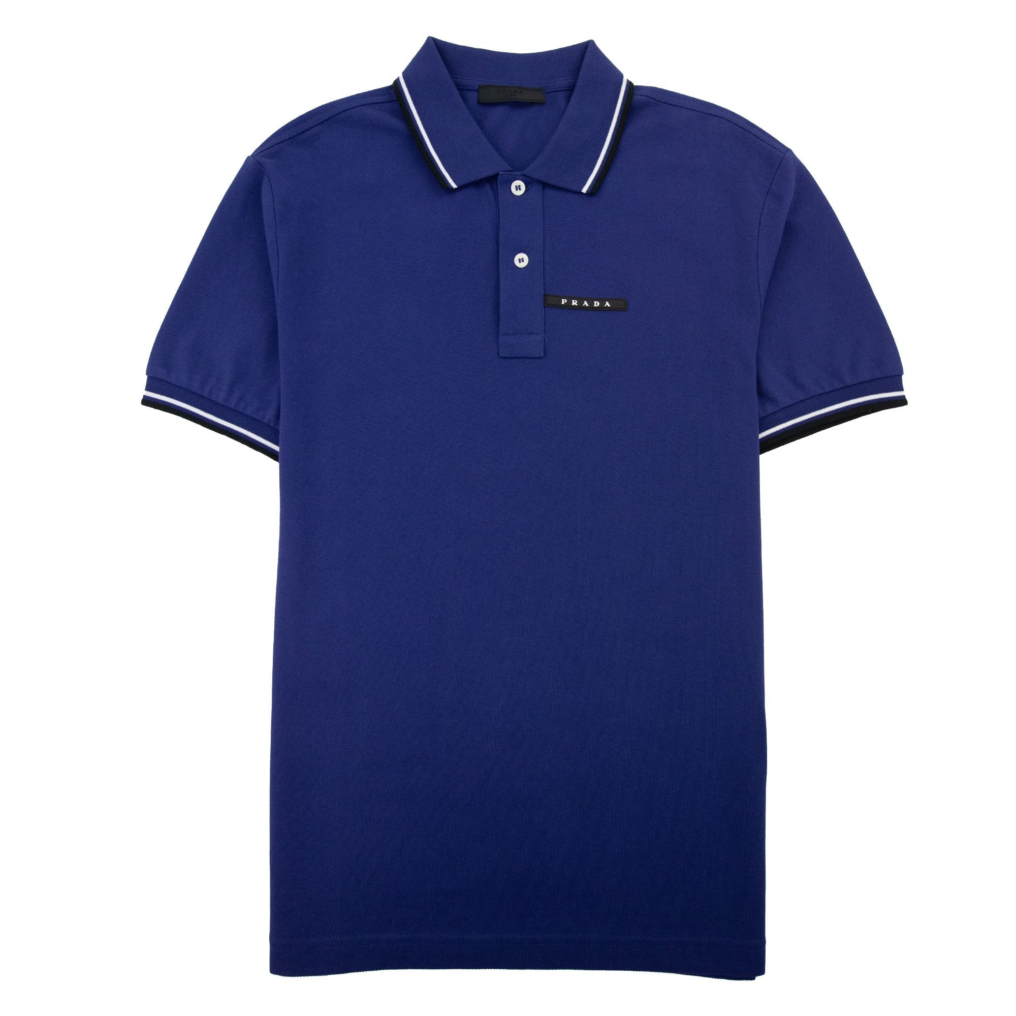Prada Piquet Short Sleeve Polo Blue