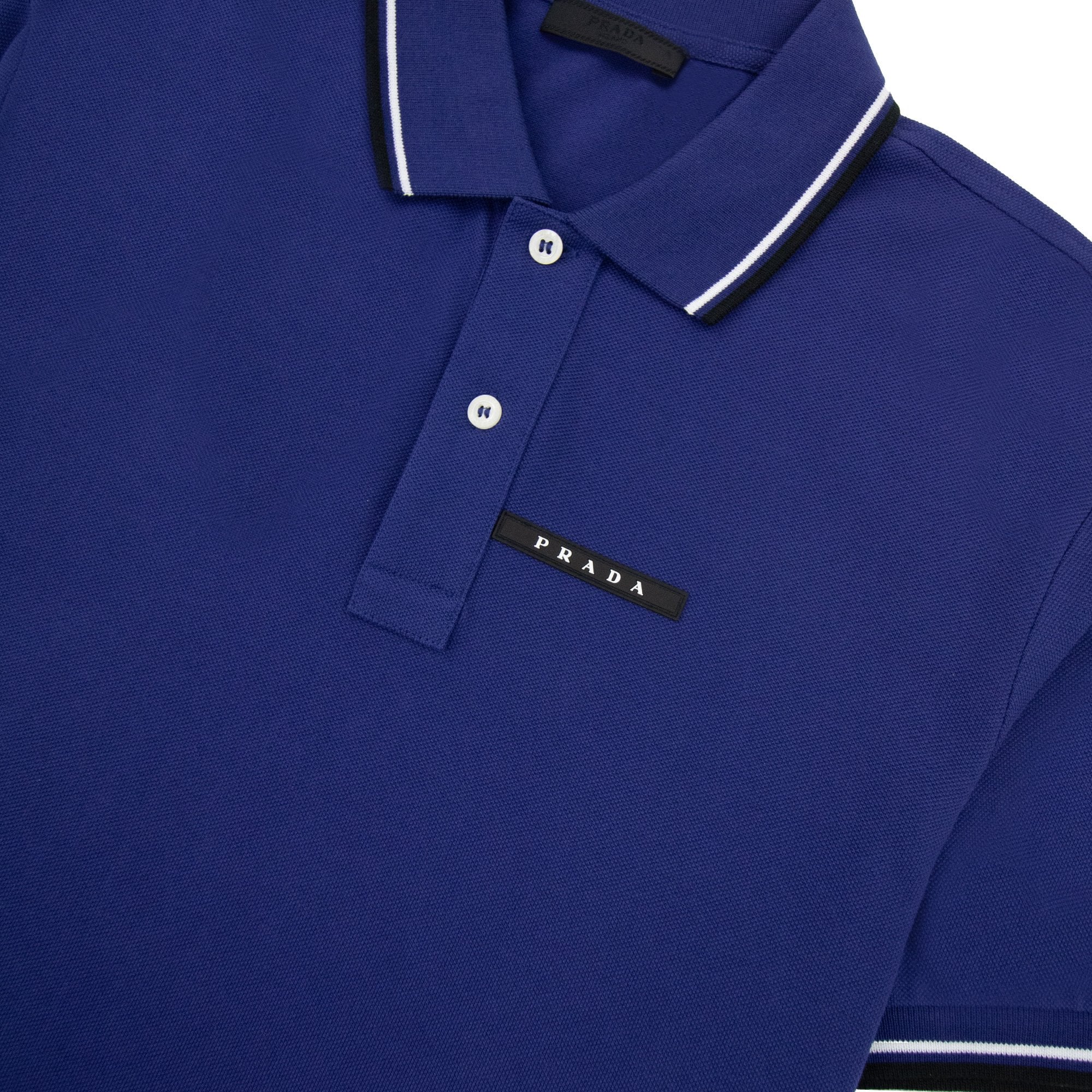 Prada Piquet Short Sleeve Polo Blue