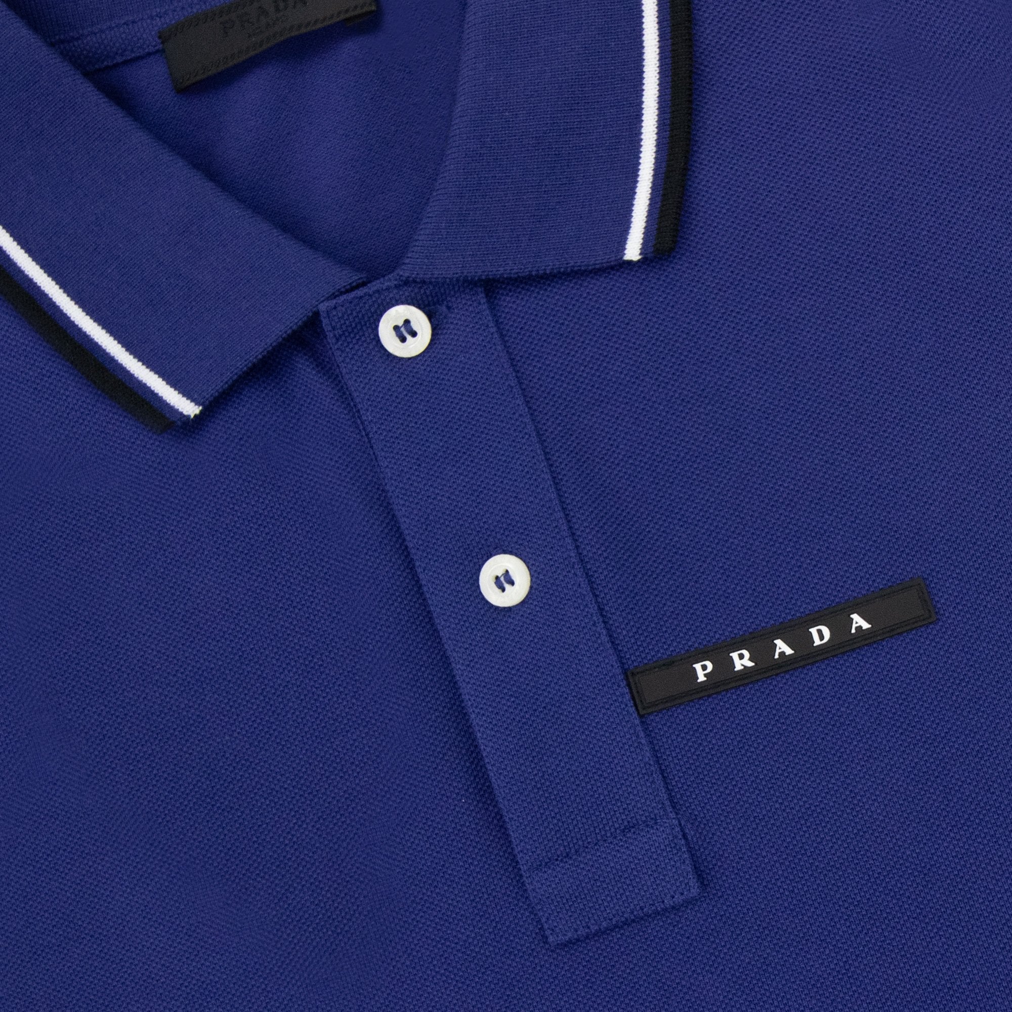 Prada Piquet Short Sleeve Polo Blue