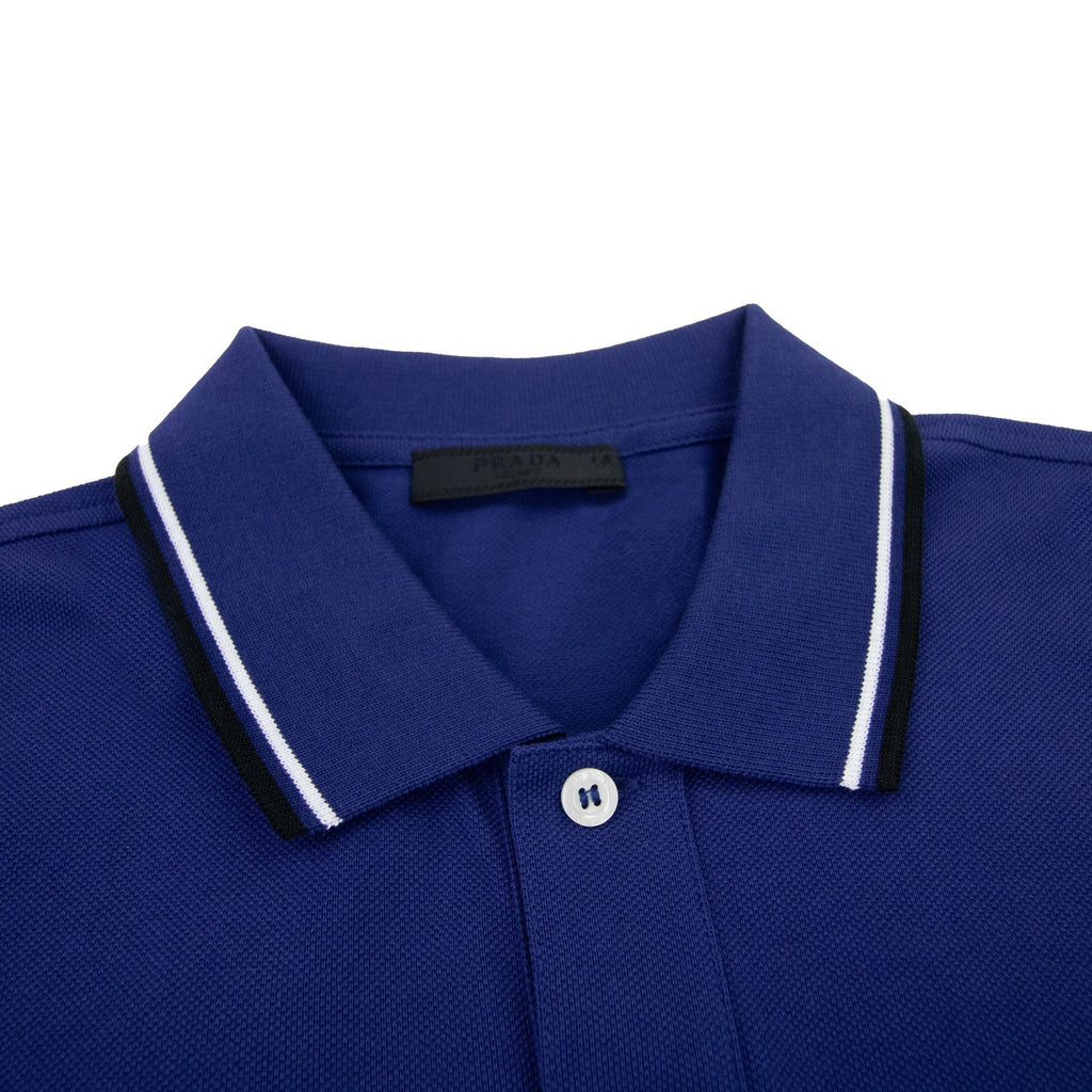 Prada Piquet Short Sleeve Polo Blue