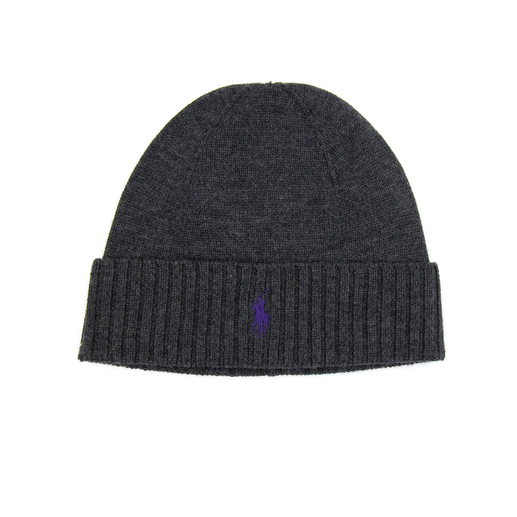 Polo Ralph Lauren Classic Logo Knitted Hat Dark Grey