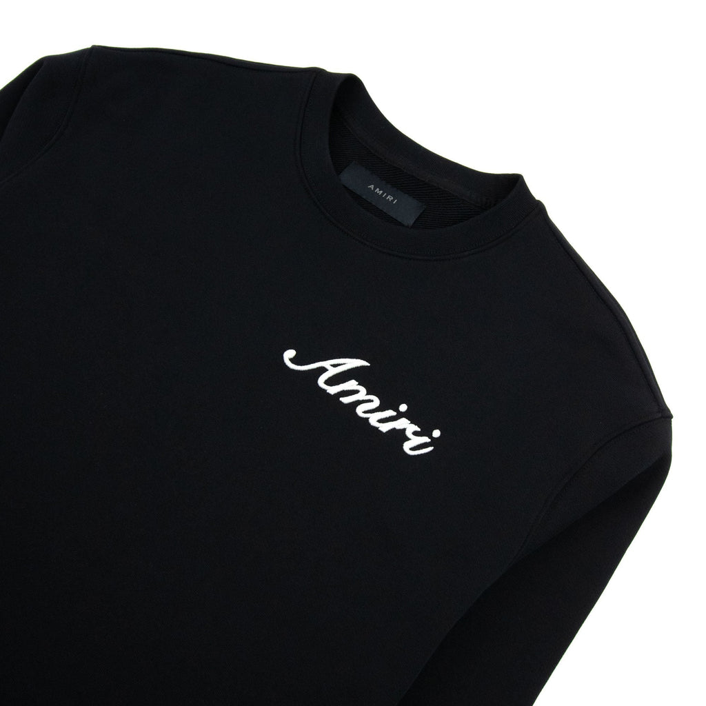 Amiri Script Logo Crew Neck Sweatshirt Black