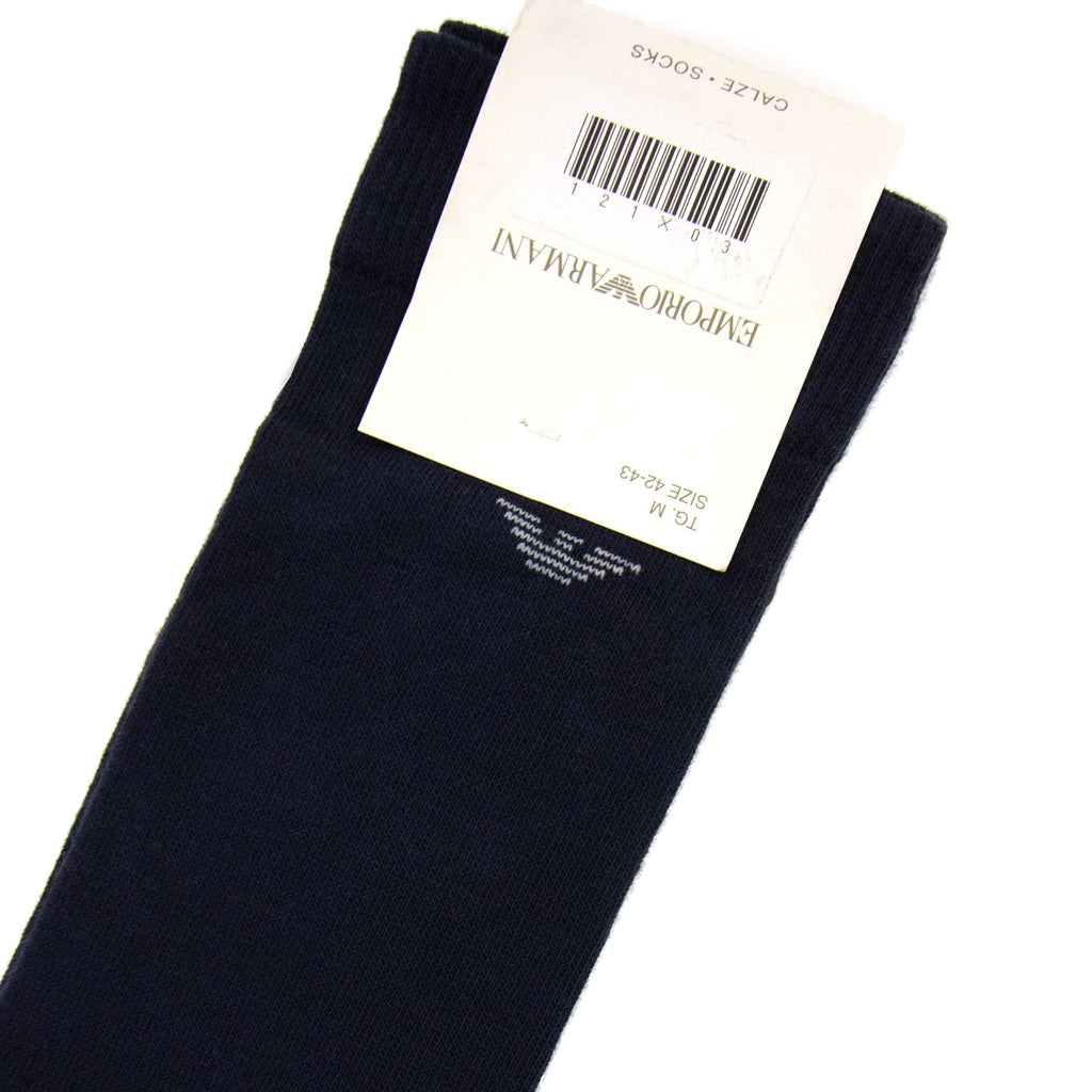Emporio Armani Eagle Logo Long Socks Navy