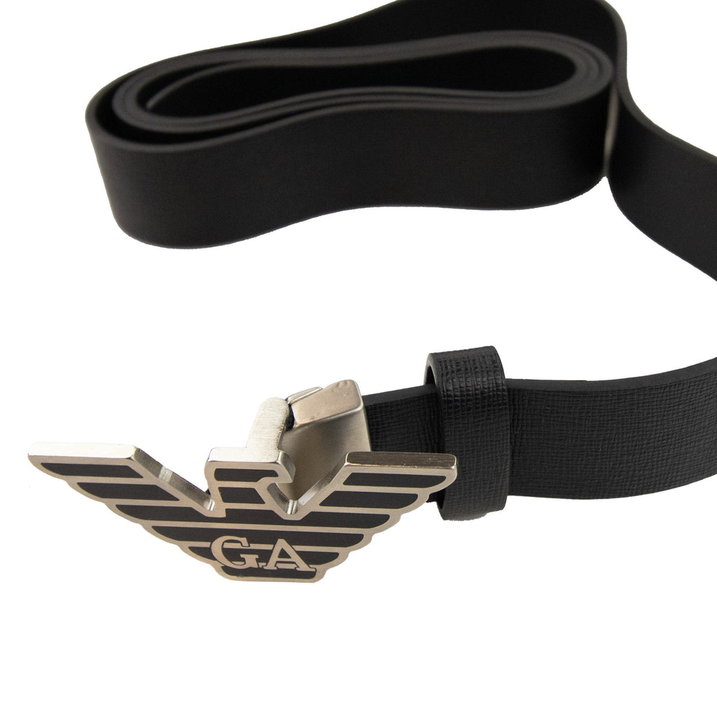 Emporio Armani Eagle Plate Belt Black