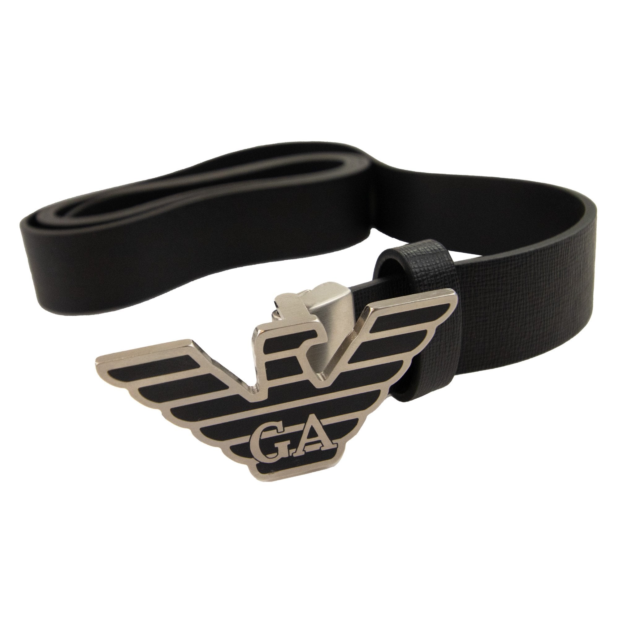 Emporio Armani Eagle Plate Belt Black