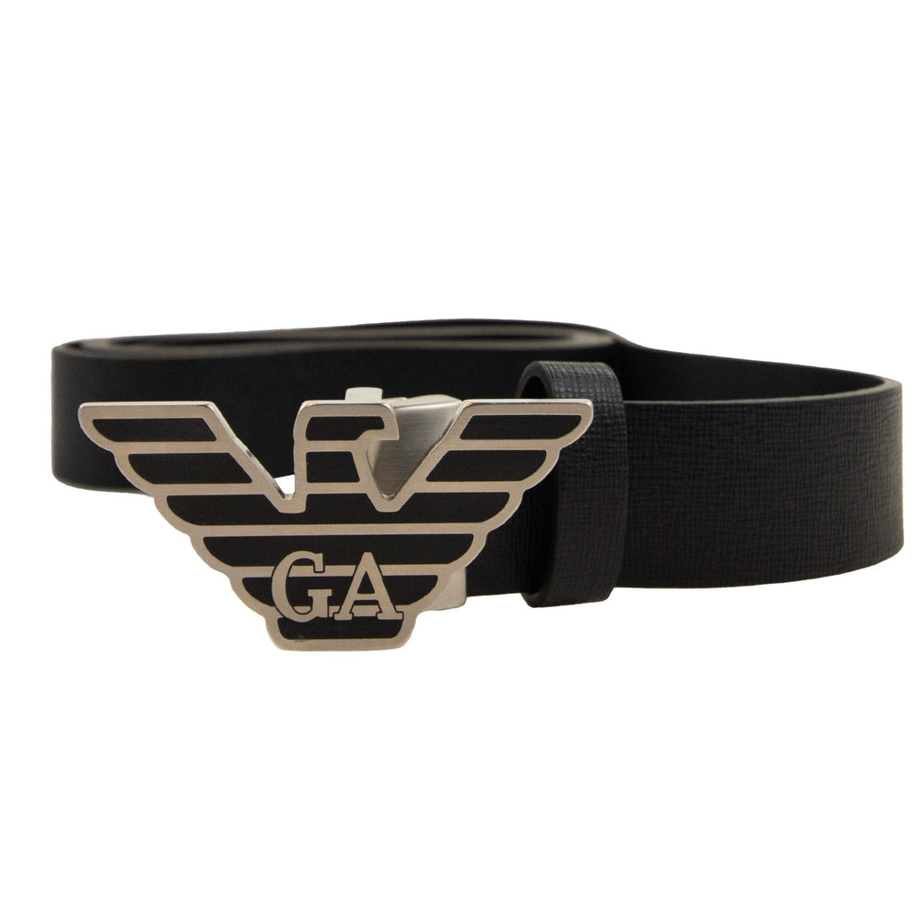 Emporio Armani Eagle Plate Belt Black