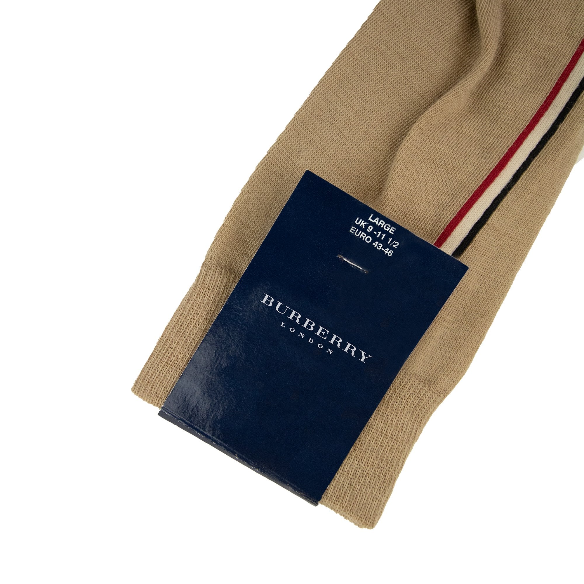 Burberry Side Stripe Wool Socks Beige