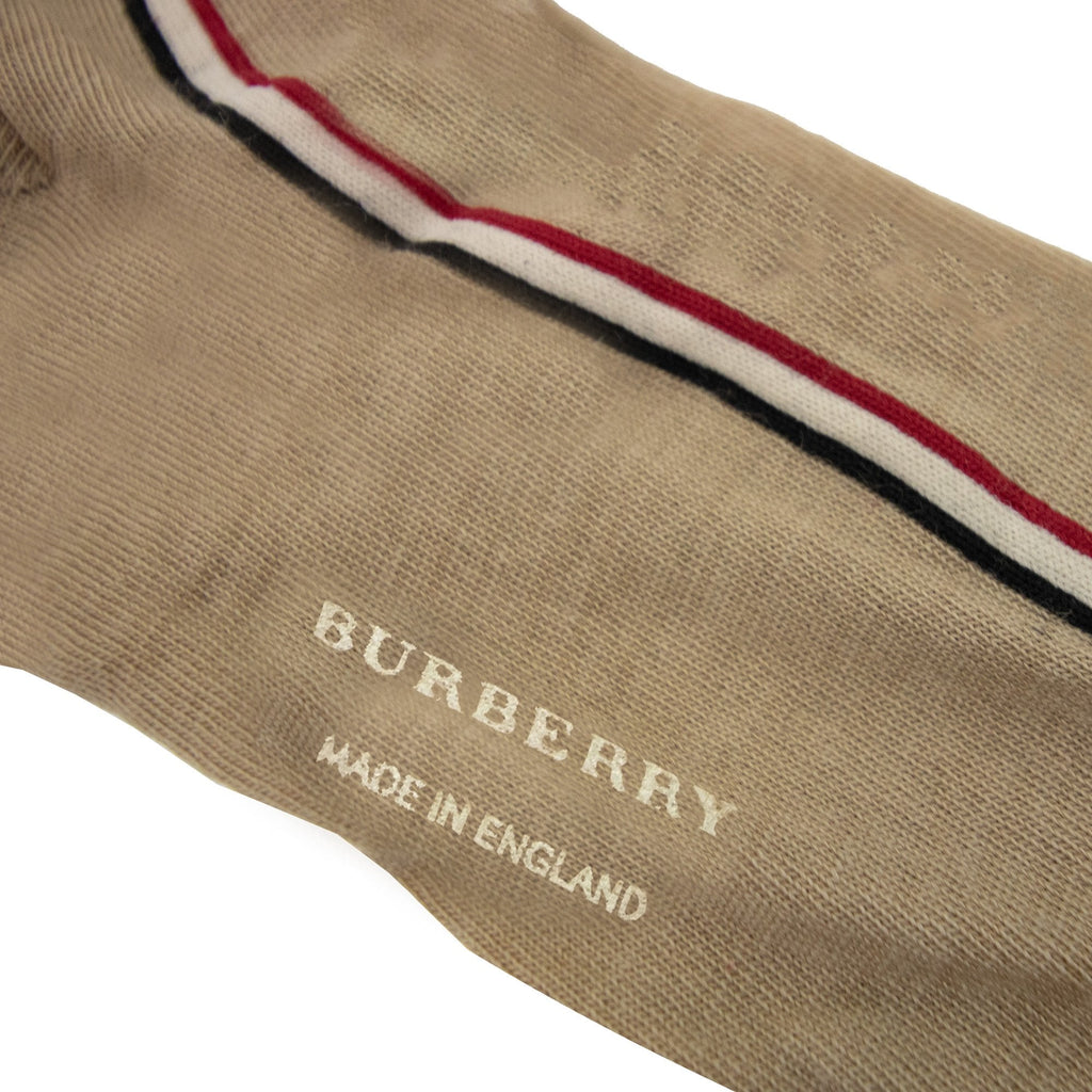 Burberry Side Stripe Wool Socks Beige