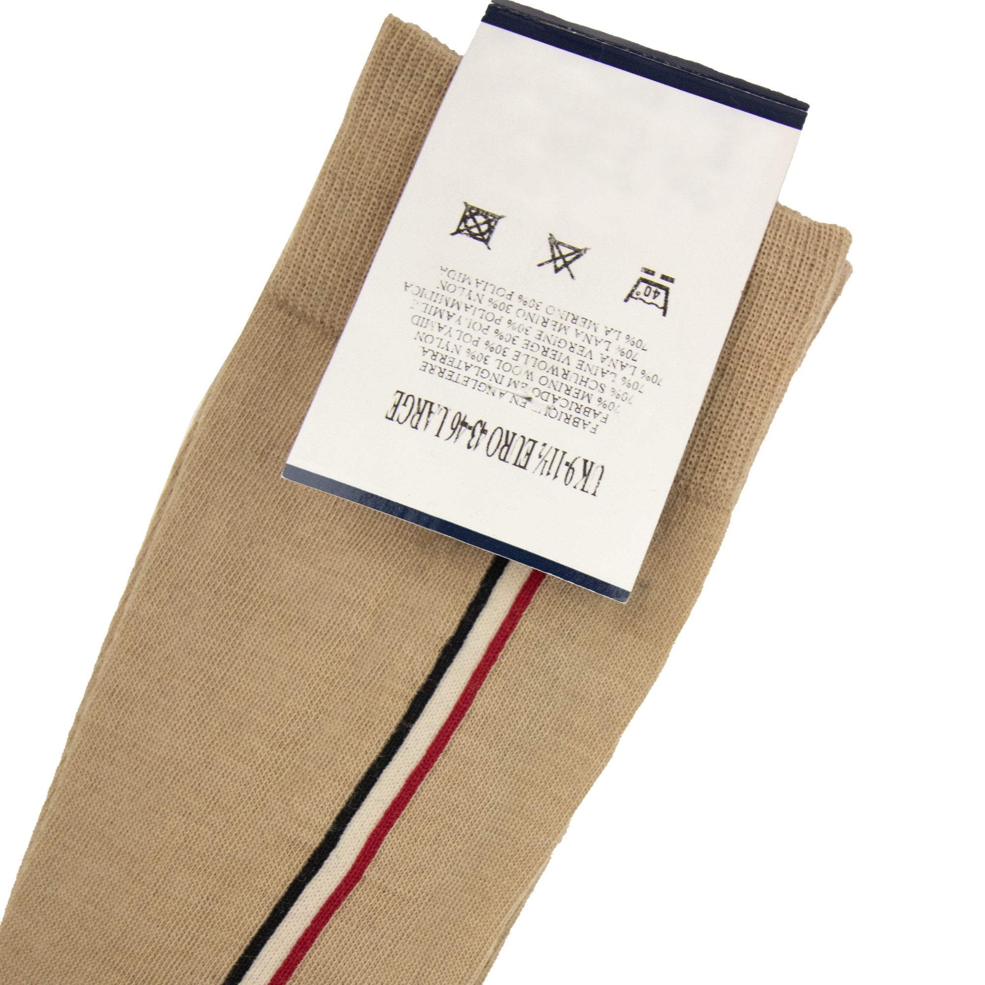 Burberry Side Stripe Wool Socks Beige