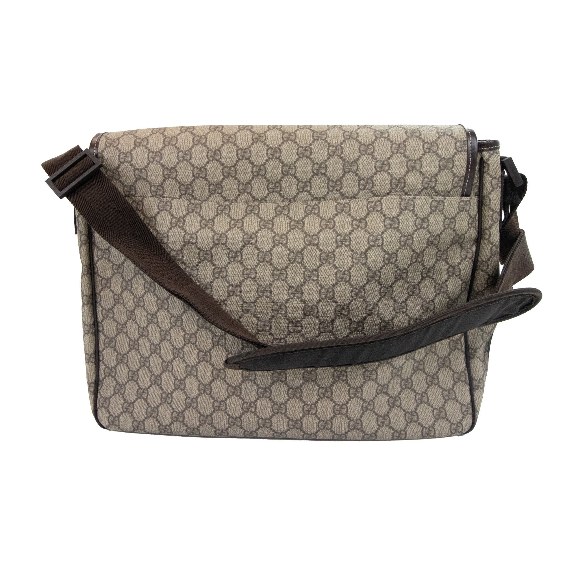 Gucci Gg Monogram Satchel Messenger Bag Beige
