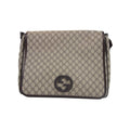 Gucci Gg Monogram Satchel Messenger Bag Beige