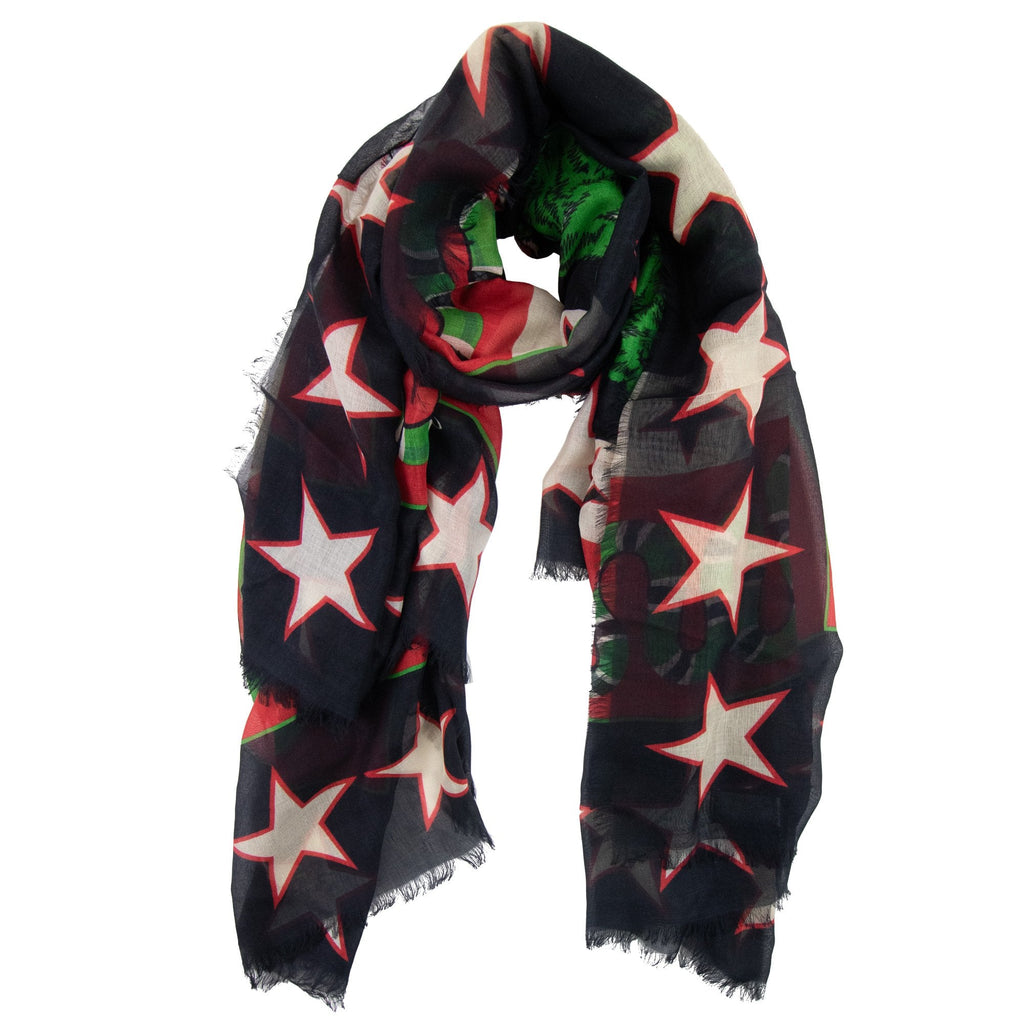 Gucci Intersia Motif Scarf Black/multi