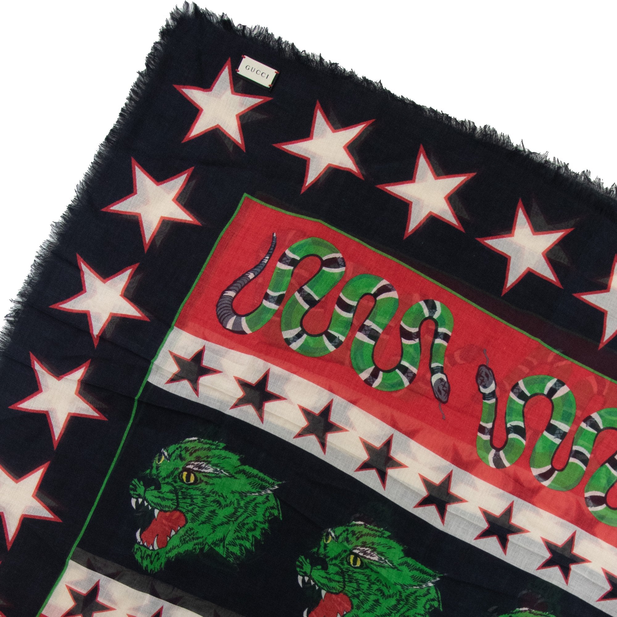 Gucci Intersia Motif Scarf Black/multi