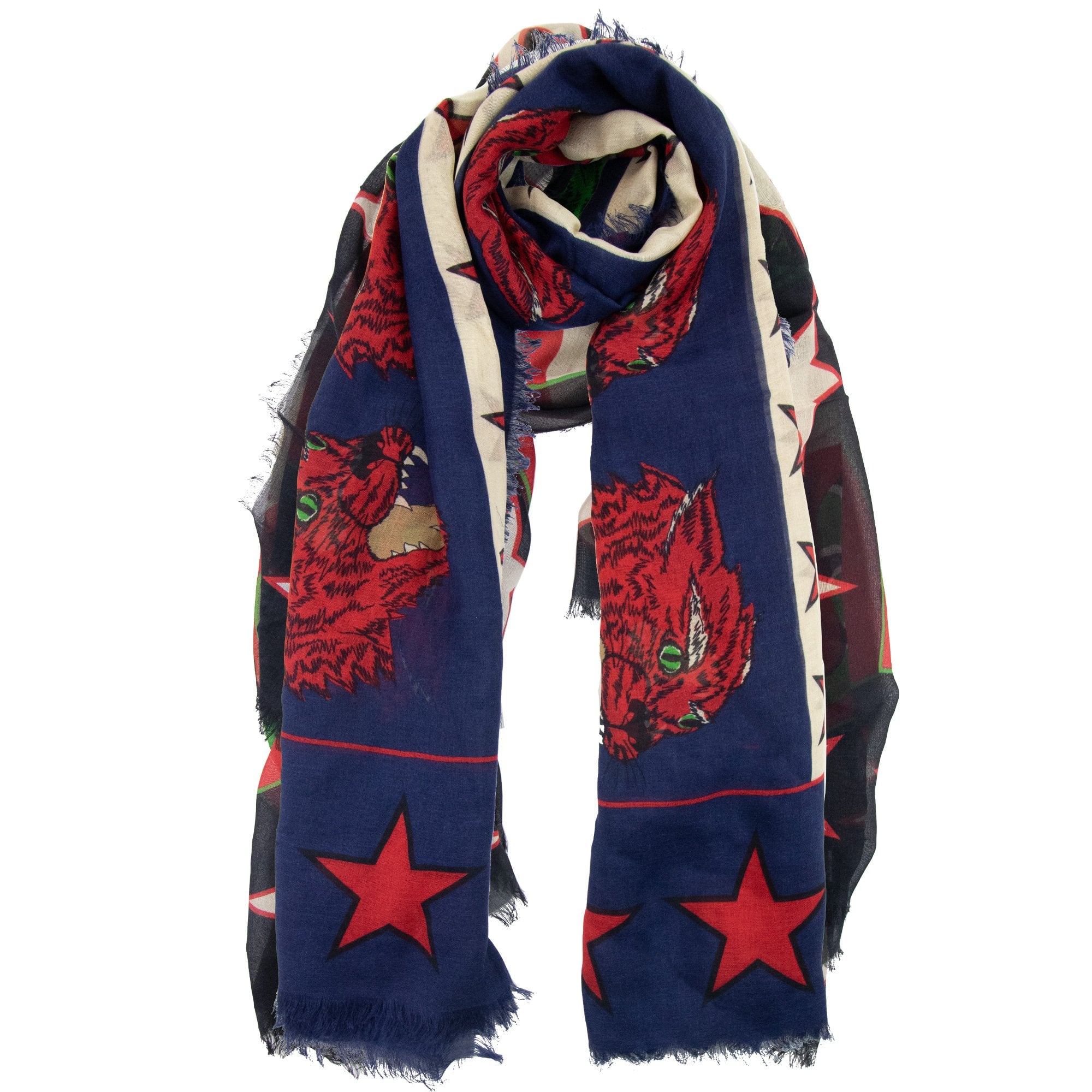 Gucci Intarsia Motif Scarf Multi