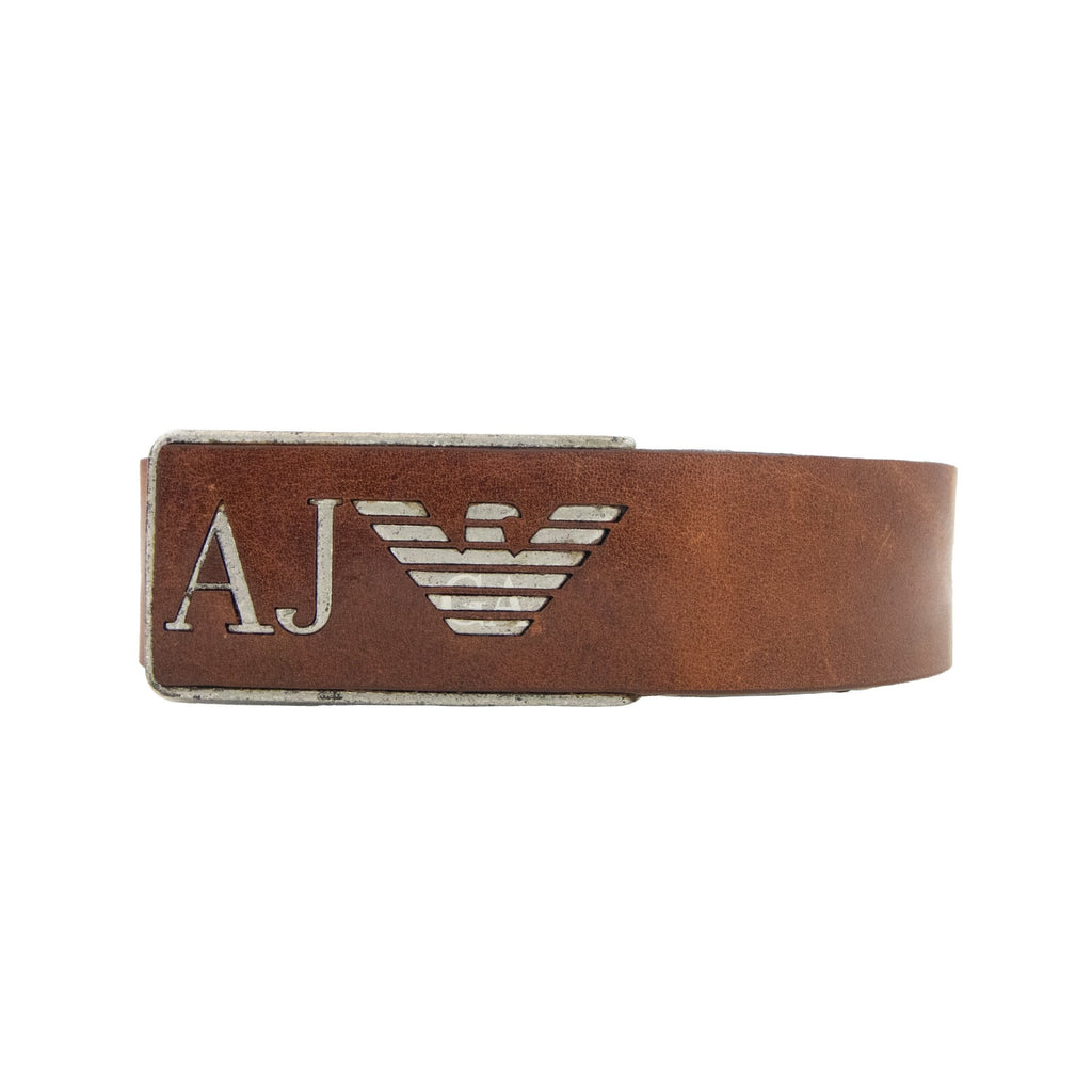 Armani Jeans 931504 Aj Buckle Leather Hook Up Belt Marrone