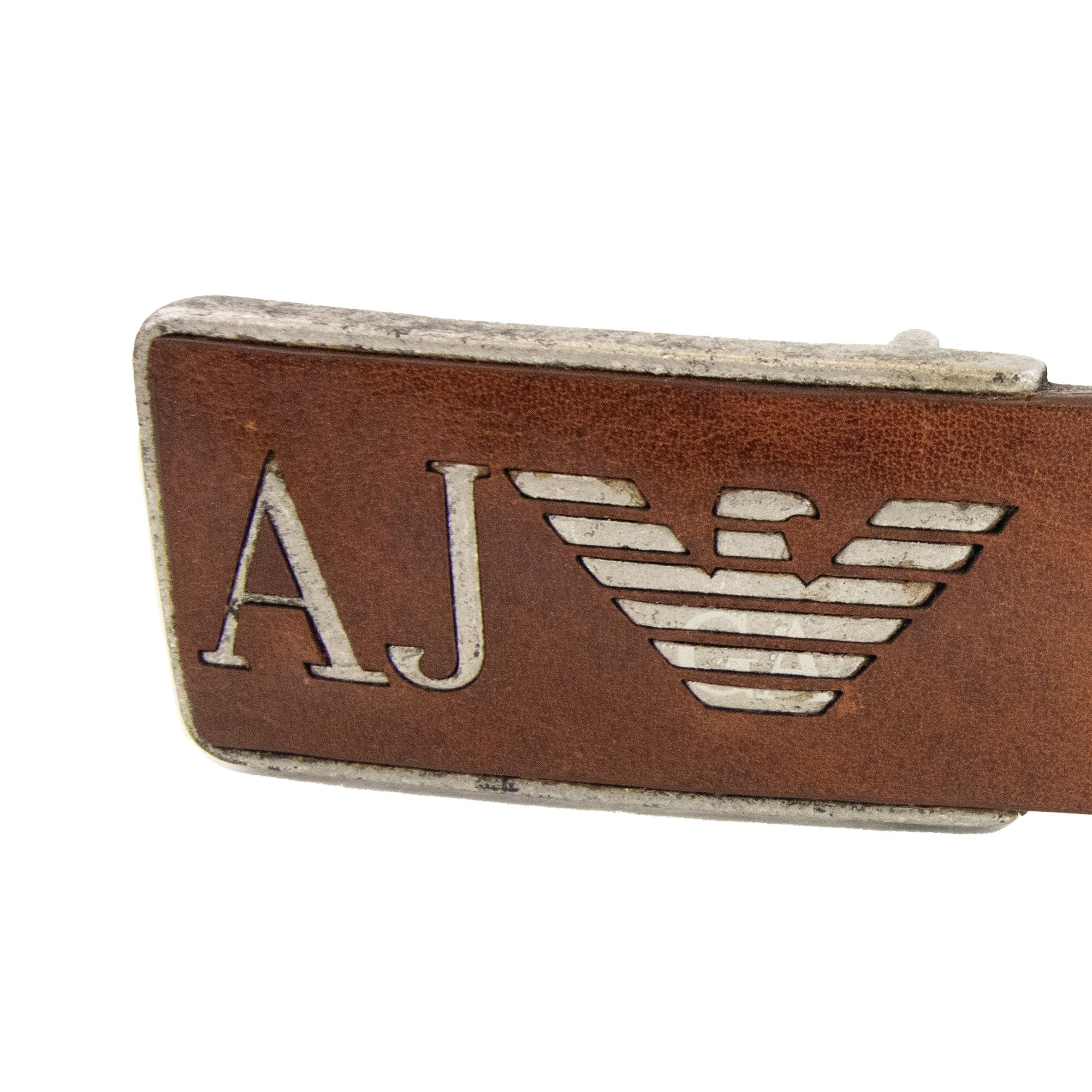 Armani Jeans 931504 Aj Buckle Leather Hook Up Belt Marrone