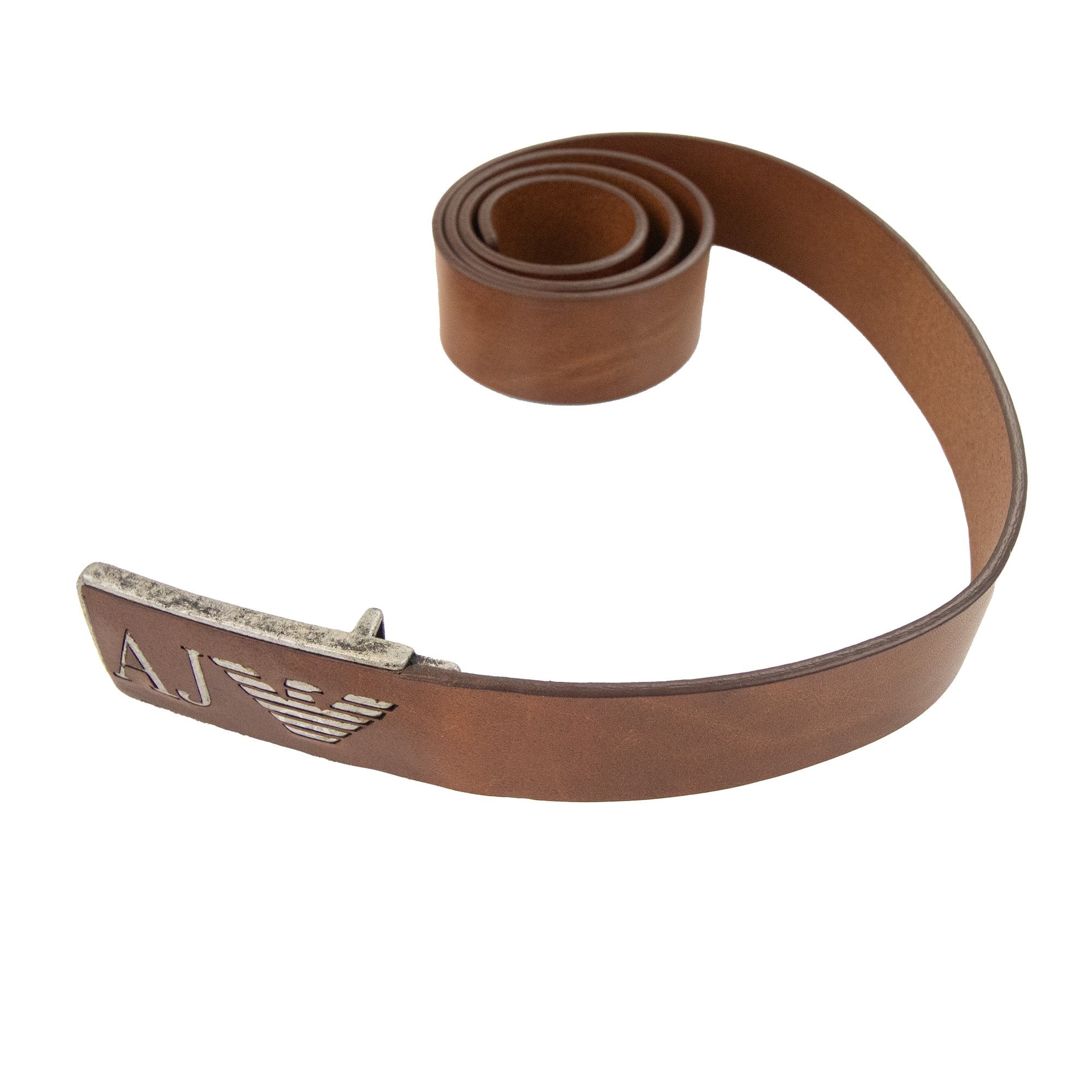 Armani Jeans 931504 Aj Buckle Leather Hook Up Belt Marrone