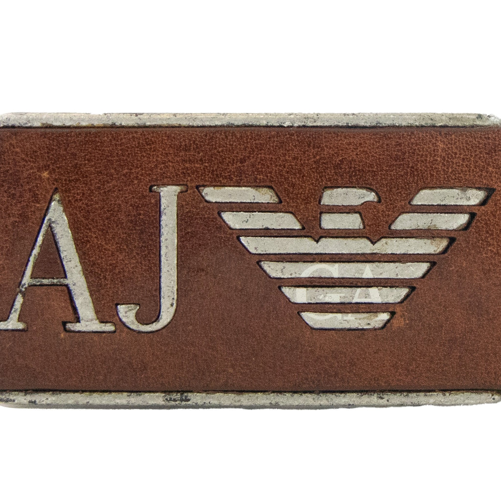 Armani Jeans 931504 Aj Buckle Leather Hook Up Belt Marrone