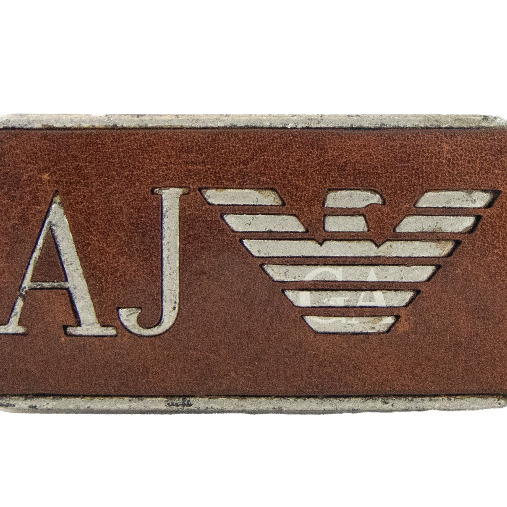 Armani Jeans 931504 Aj Buckle Leather Hook Up Belt Marrone