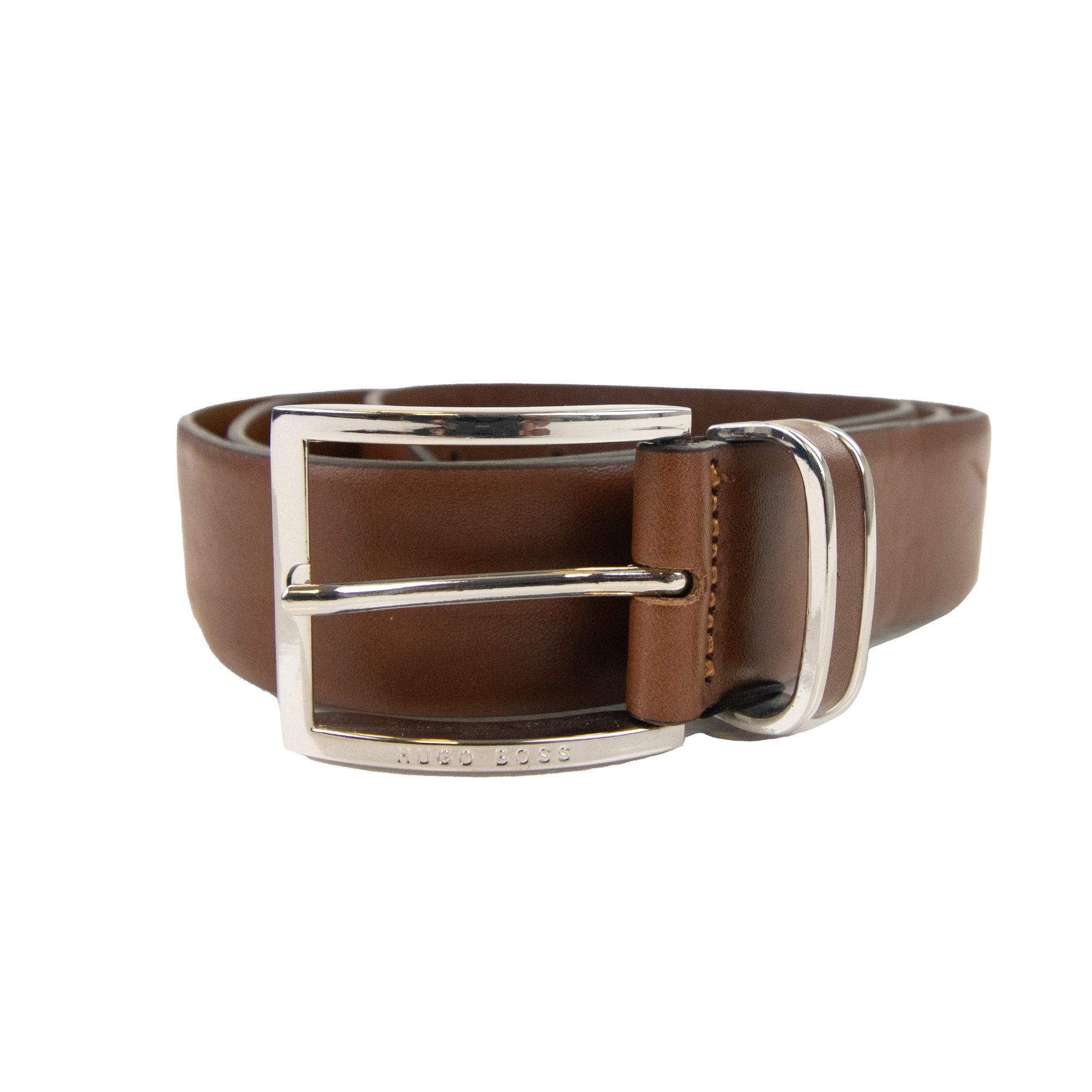Hugo Boss Froppin Leather Belt Dark Brown