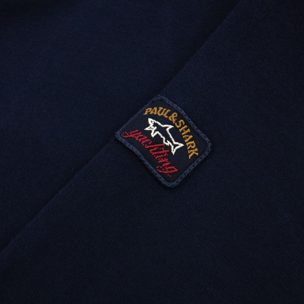 Paul And Shark Arm Badge Hoodied Sweatshirt Navy