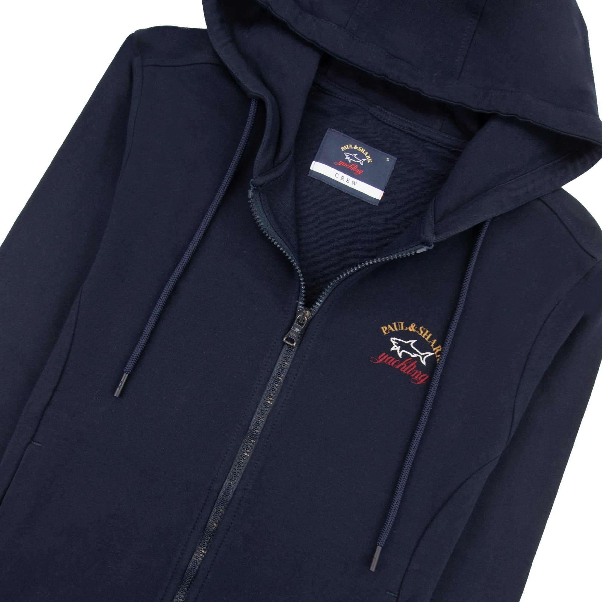 Paul And Shark Chest Logo Open Zip Hoodie Navy