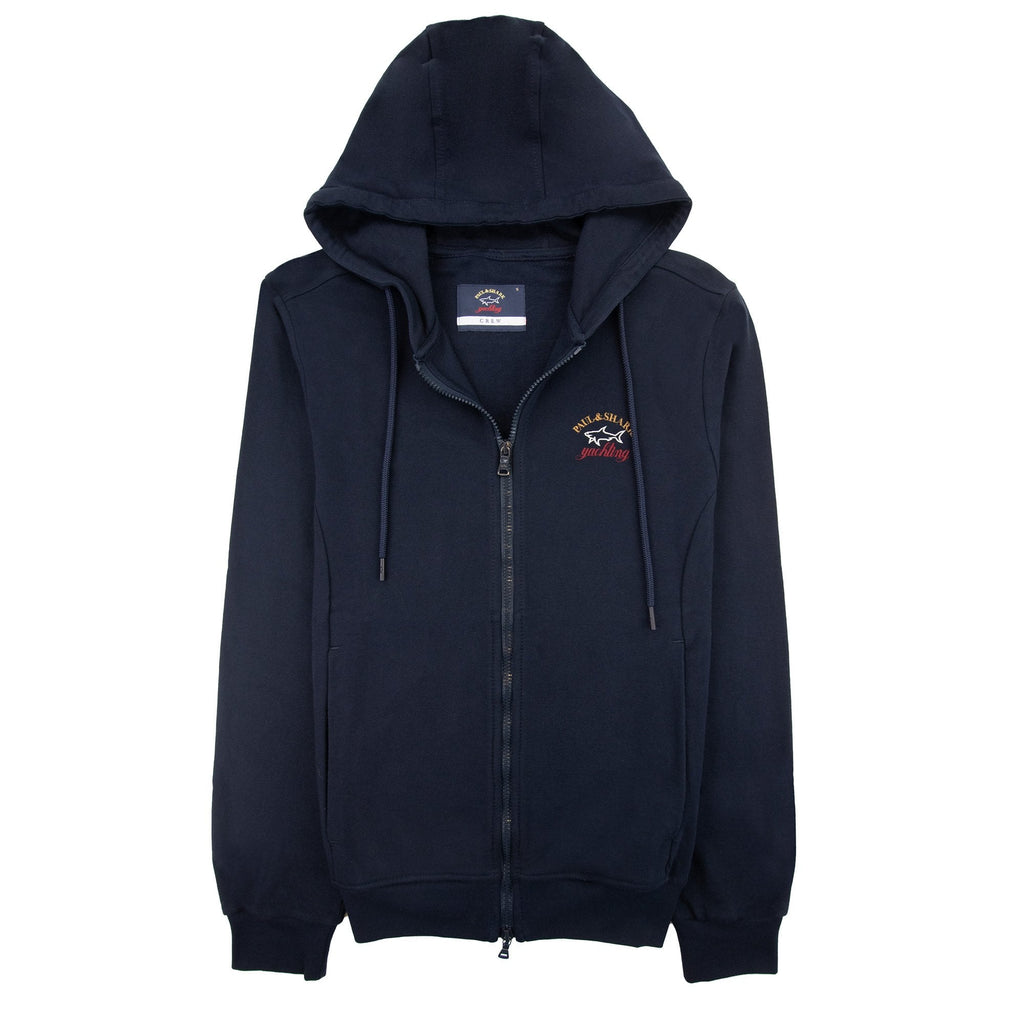 Paul And Shark Chest Logo Open Zip Hoodie Navy