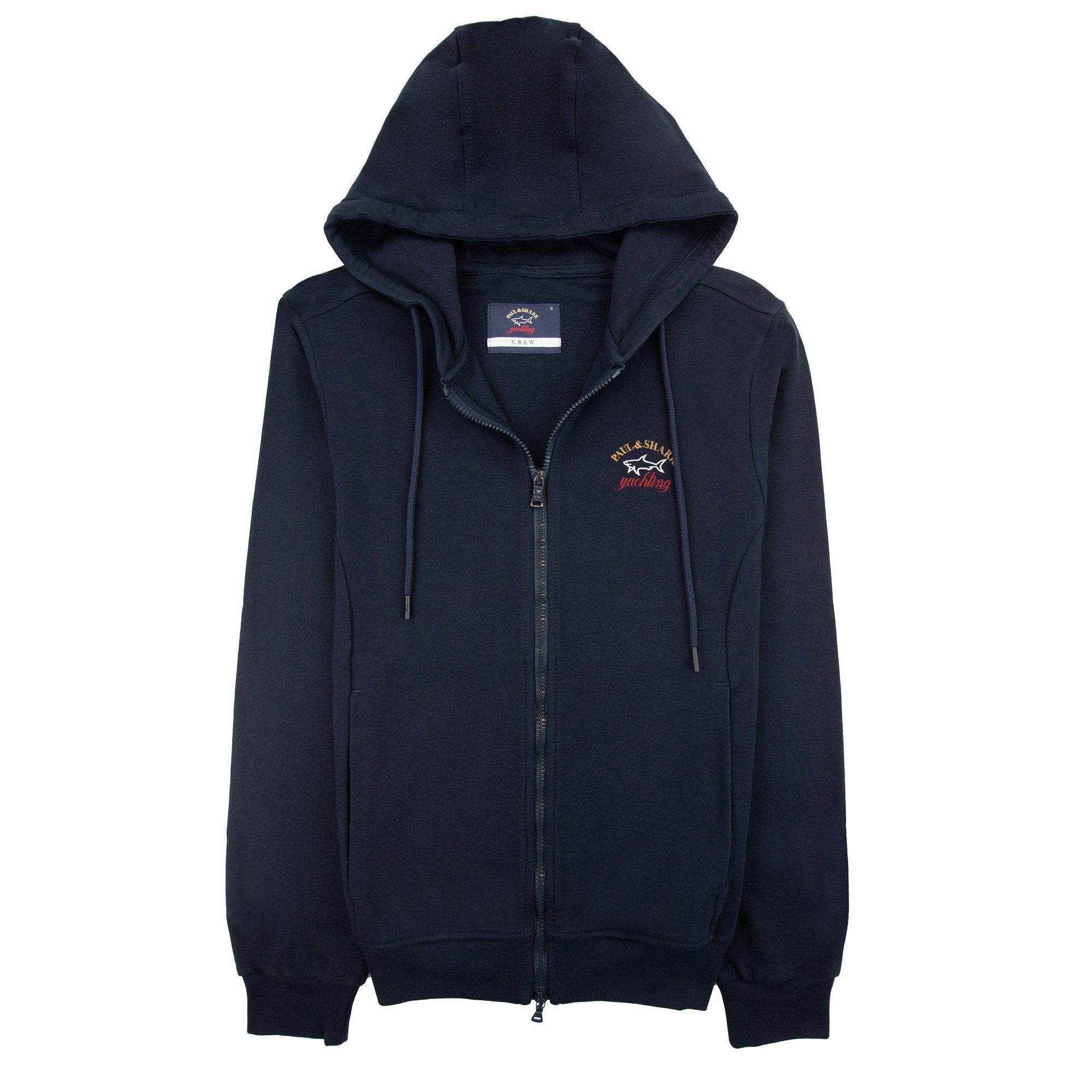 Paul And Shark Chest Logo Open Zip Hoodie Navy