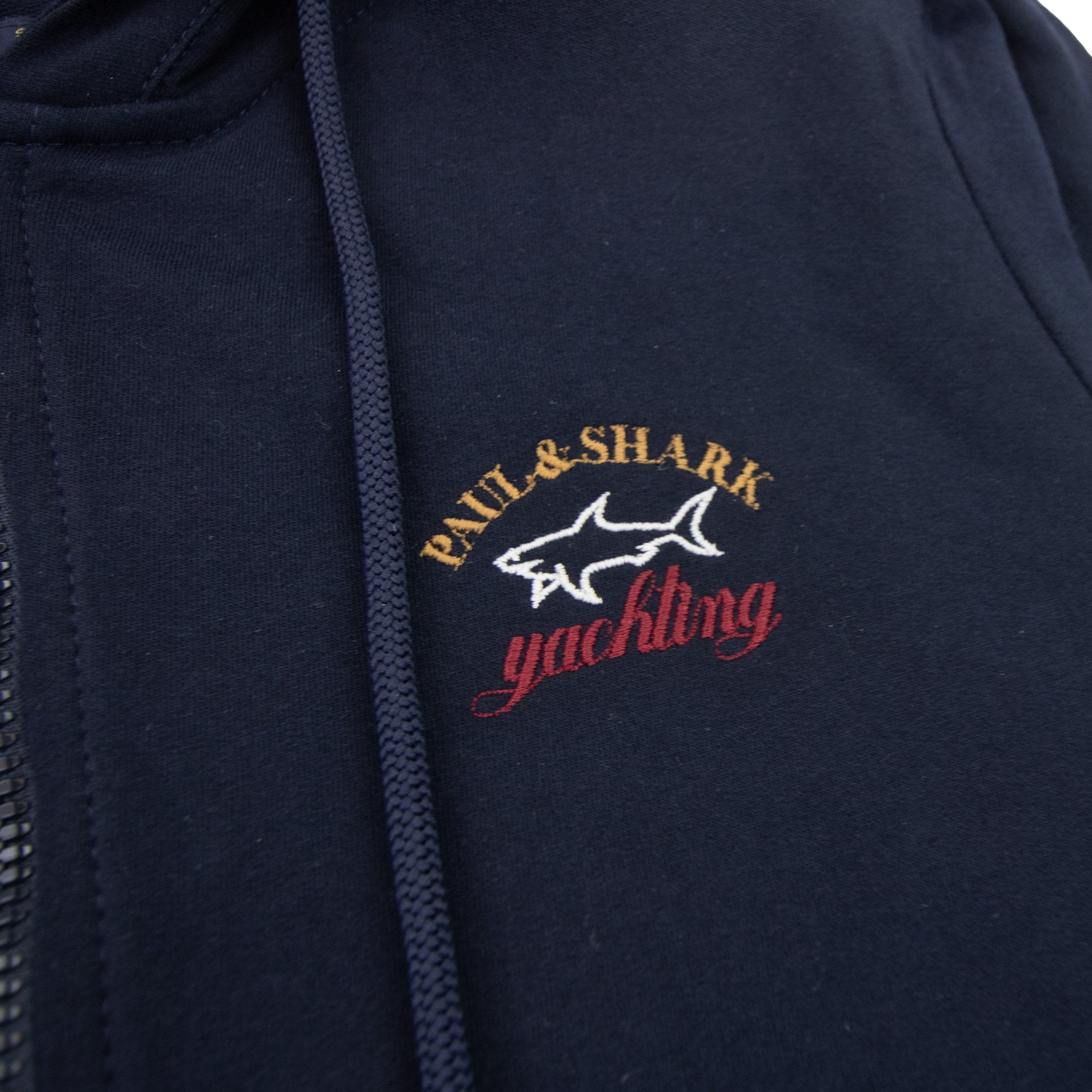 Paul And Shark Chest Logo Open Zip Hoodie Navy