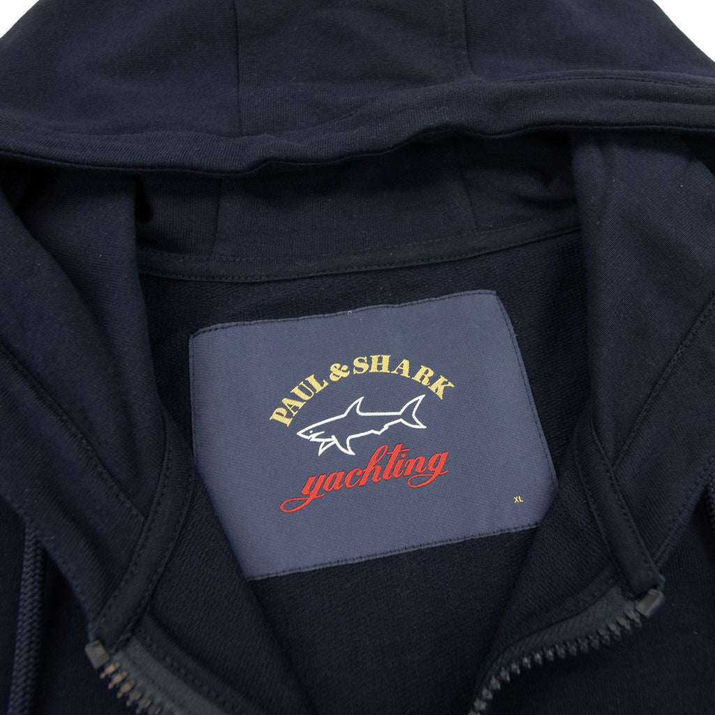 Paul And Shark Chest Logo Open Zip Hoodie Navy