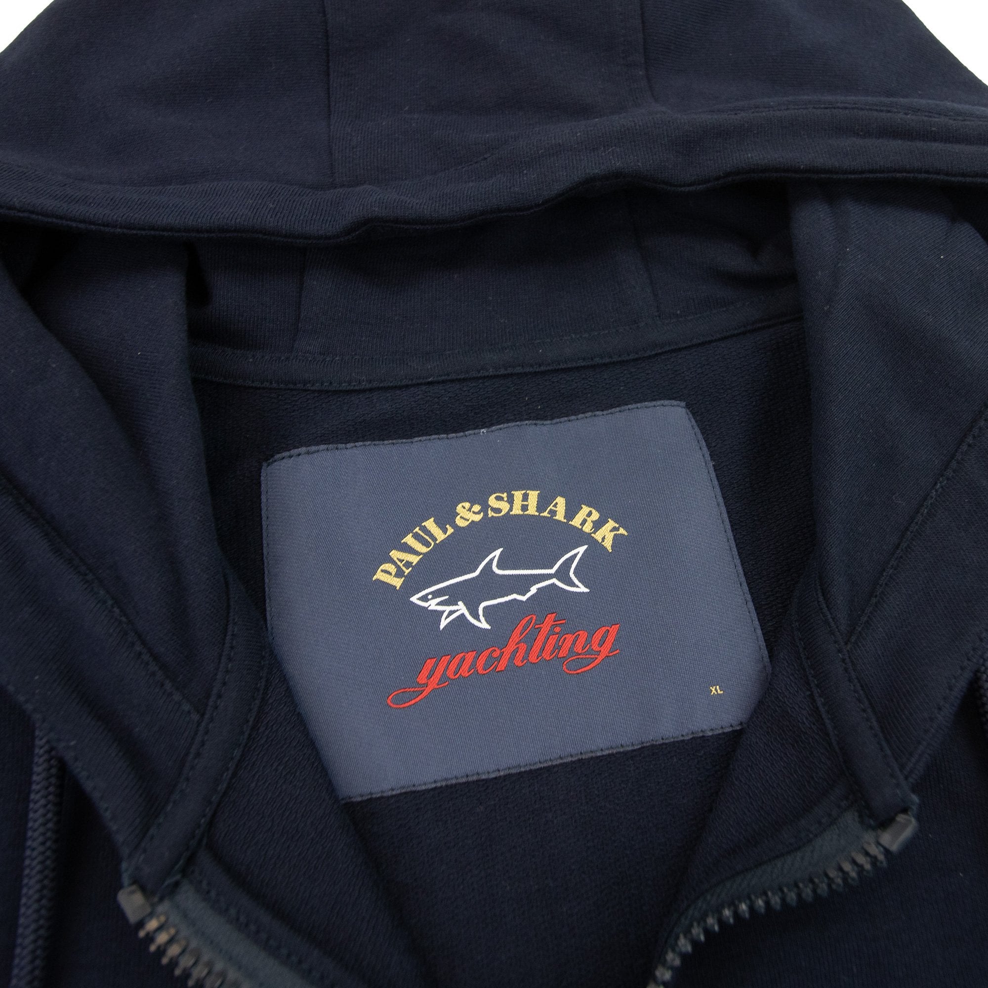 Paul And Shark Chest Logo Open Zip Hoodie Navy