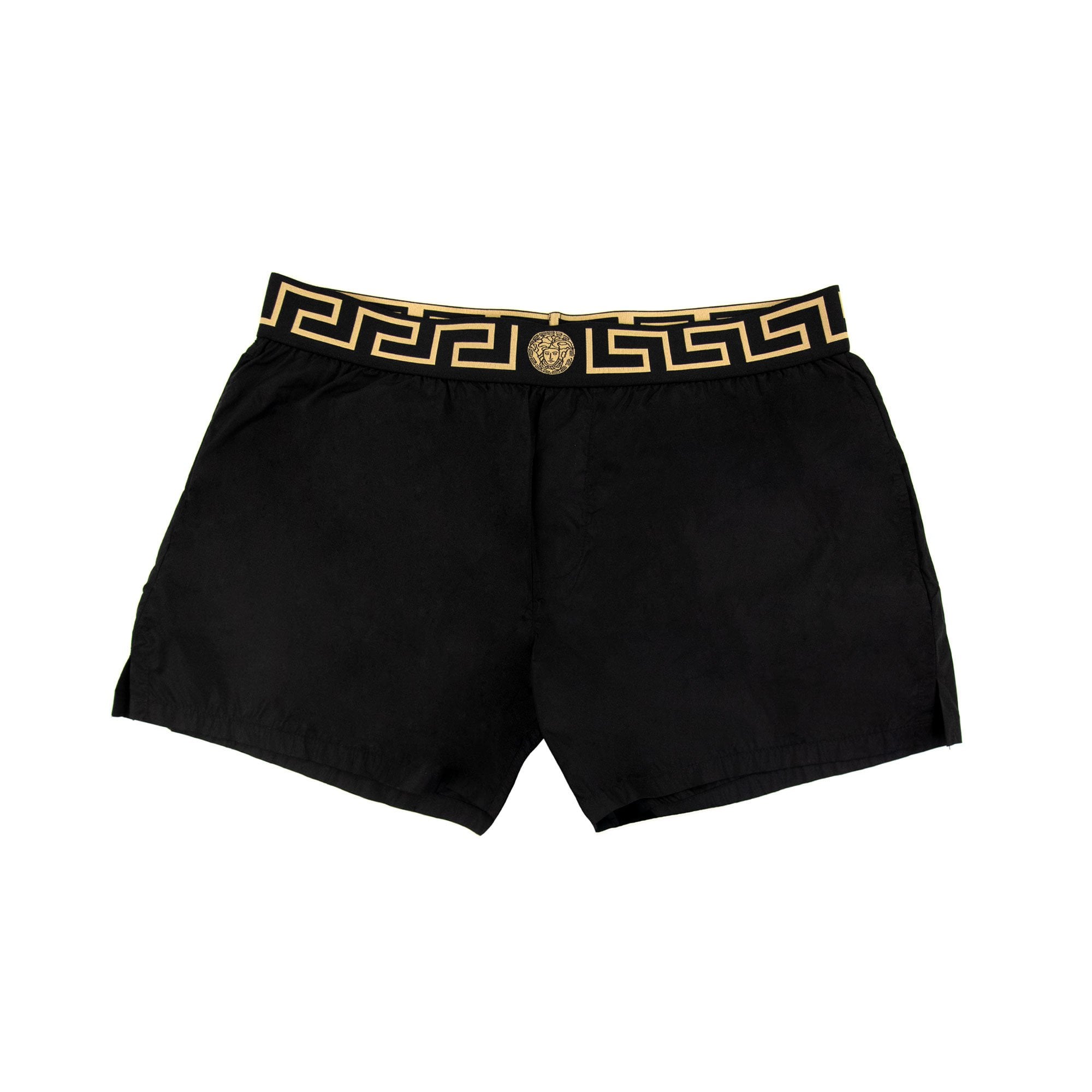Versace Medusa Waistband Swim Shorts Black