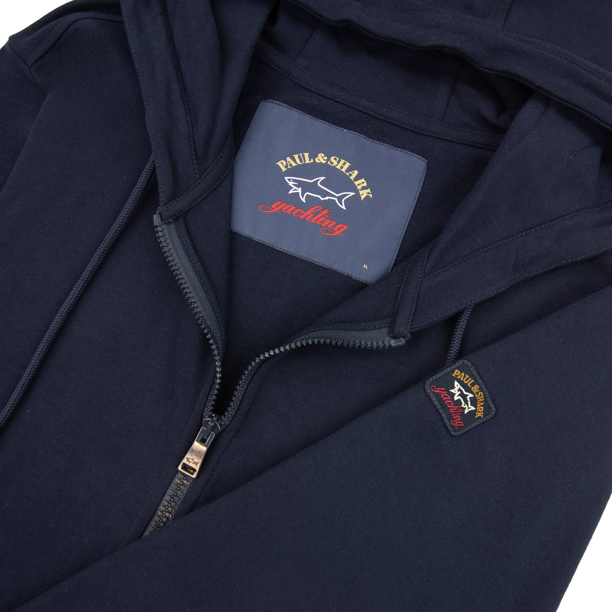 Paul And Shark Arm Logo Hoody Navy Blue