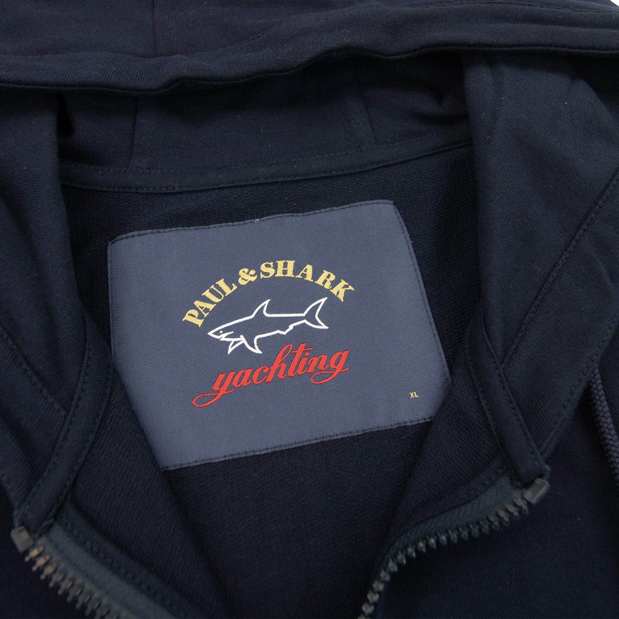Paul And Shark Arm Logo Hoody Navy Blue