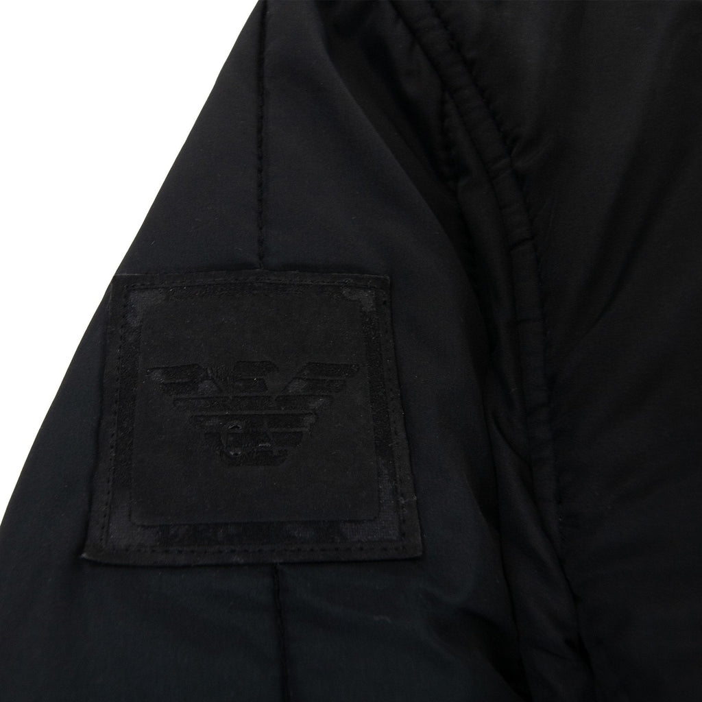 Emporio Armani Soft Padded Solid Bomber Jacket Black