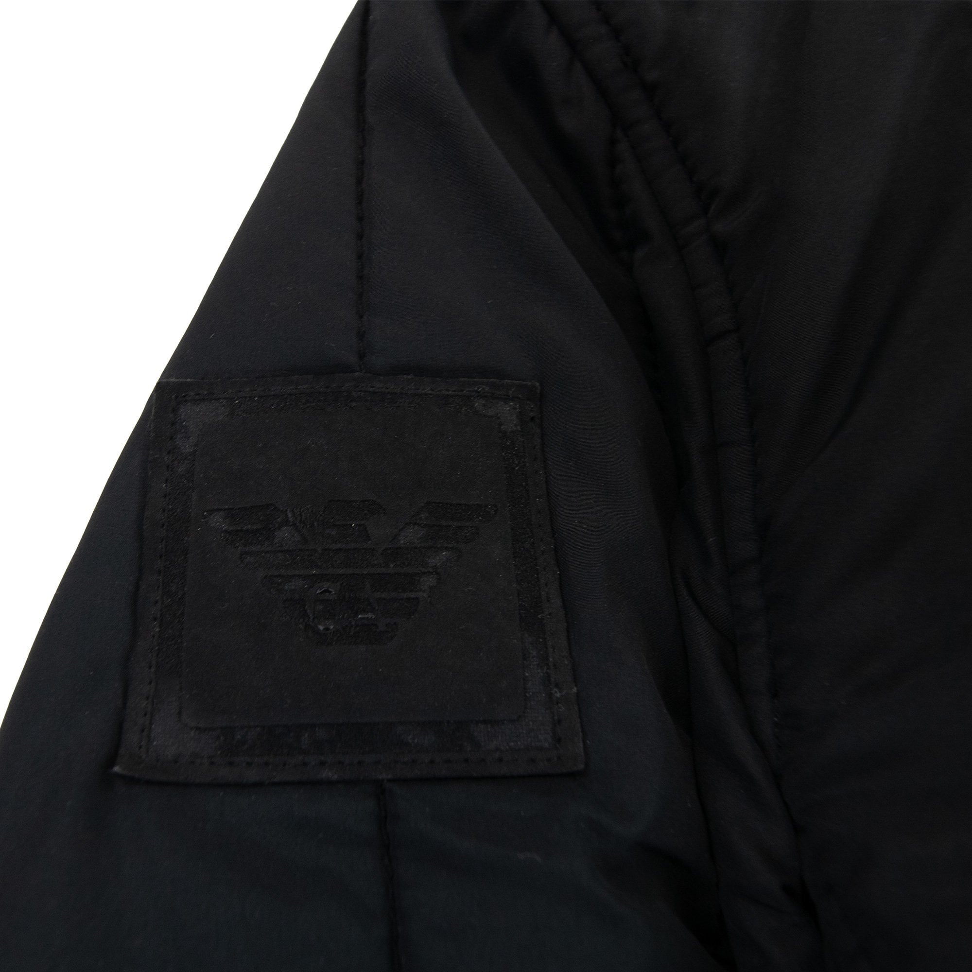 Emporio Armani Soft Padded Solid Bomber Jacket Black