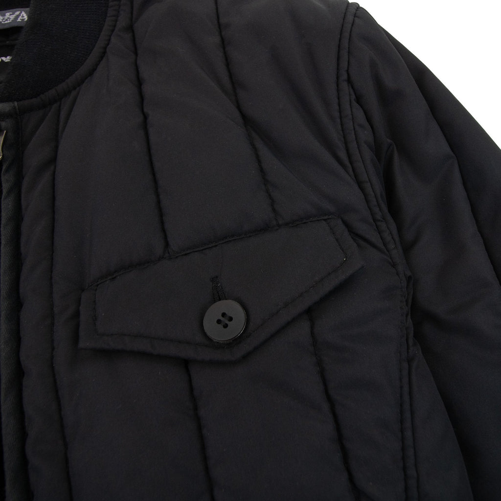 Emporio Armani Soft Padded Solid Bomber Jacket Black